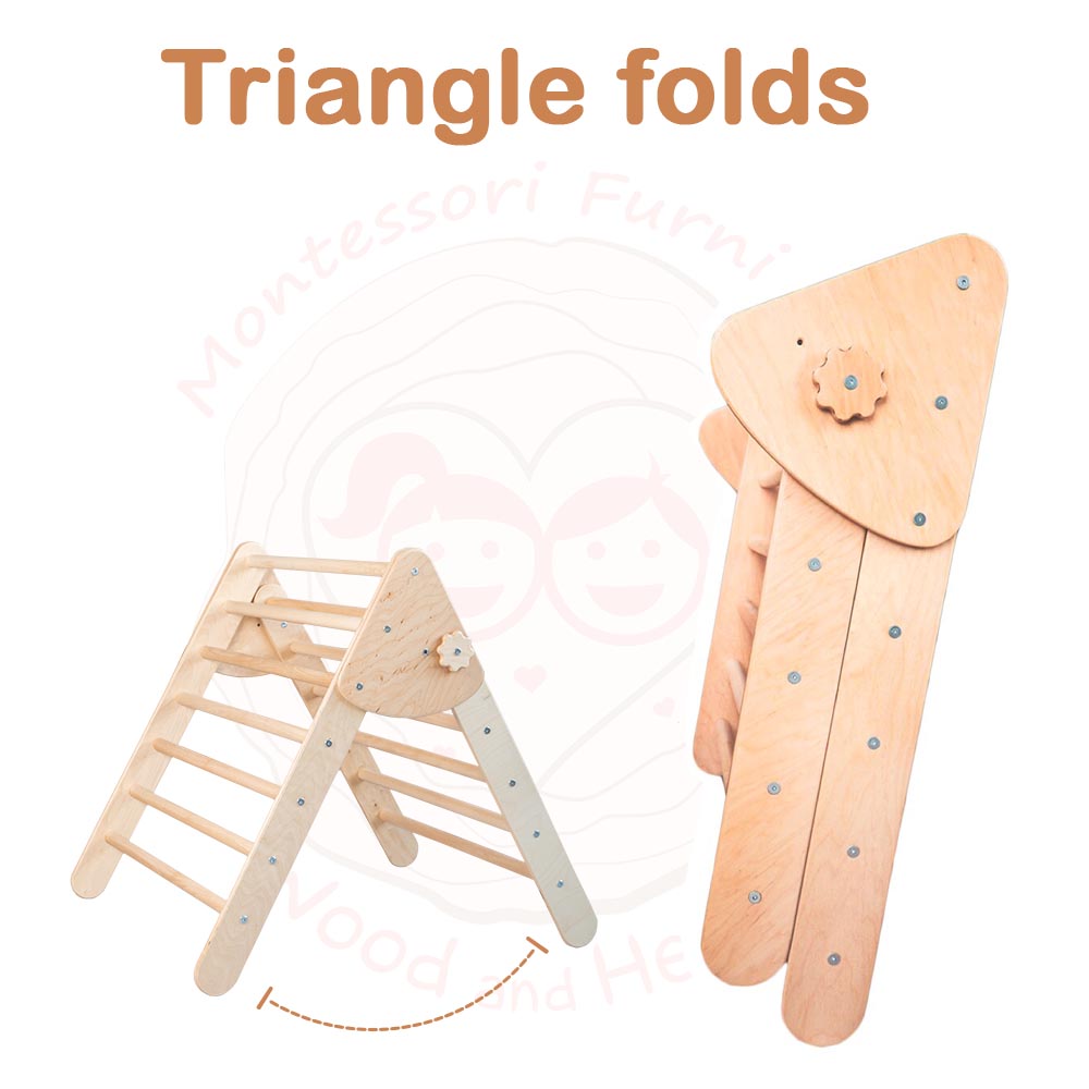 Montessori Climbing Set – Foldable Triangle, Climbing Arch & Rocker Board