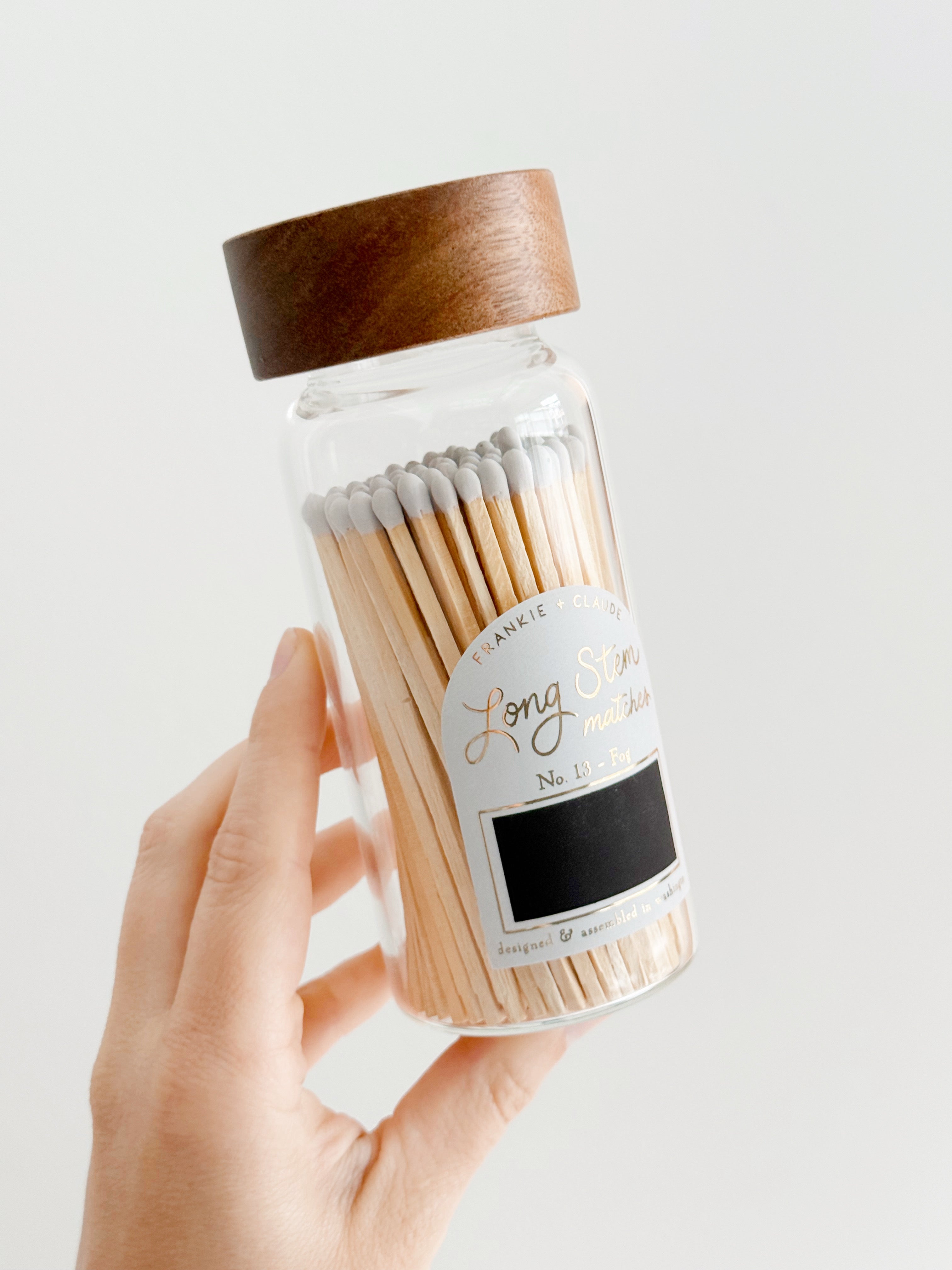 Light Gray Long Stem Match Jar