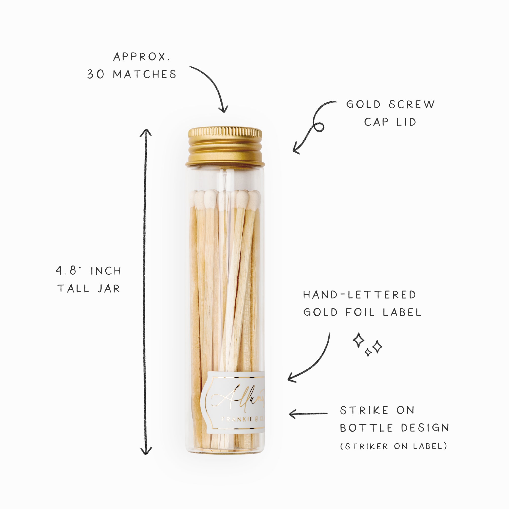 White Tall Allumette Match Jar