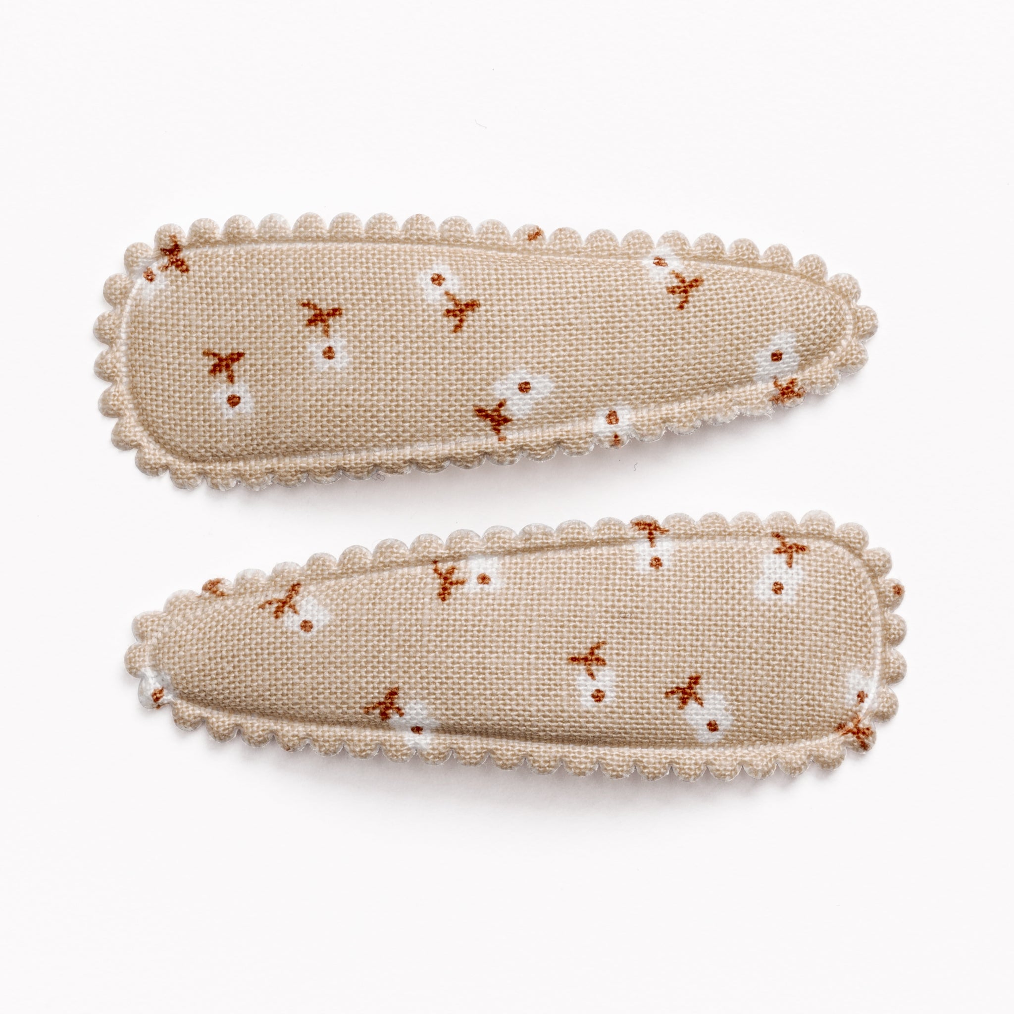 Nora Brown Floral Fabric Hair Clip