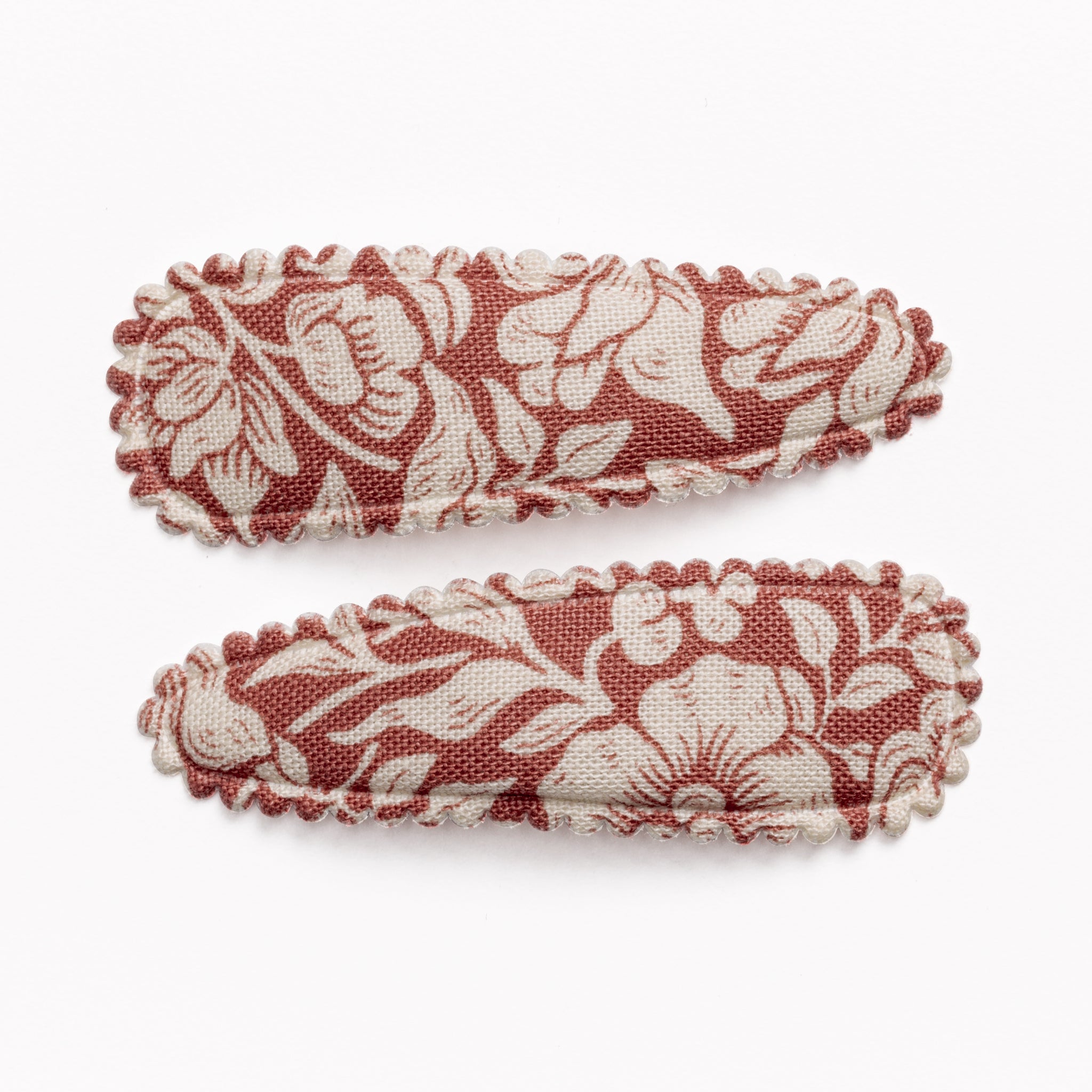 Plumeria Orange Floral Fabric Hair Clip