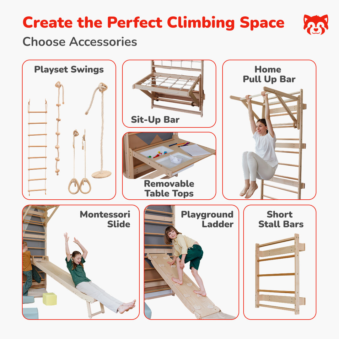 Swedish Ladder Wall Gym – Indoor 3-in-1 Climbing System