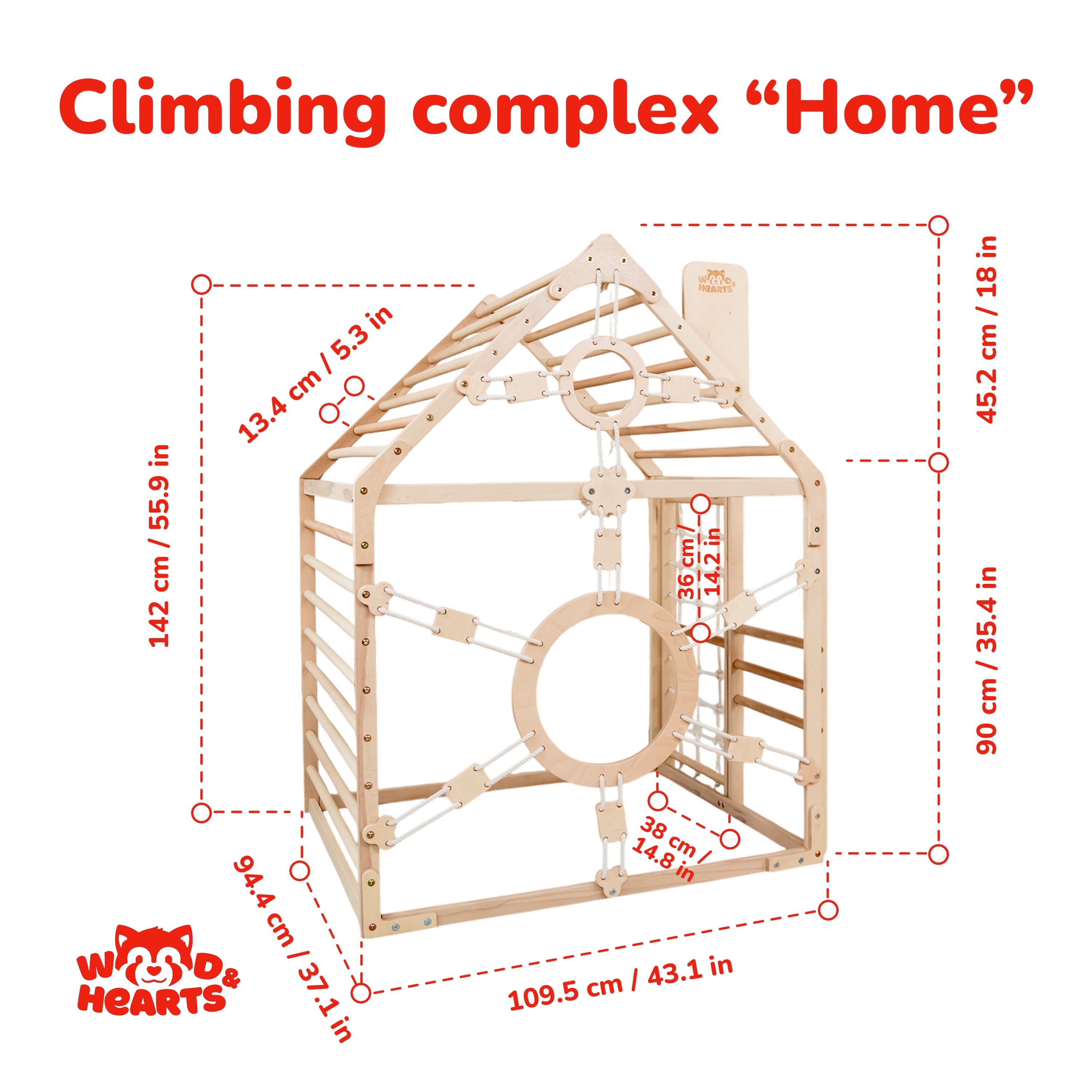 Wooden Climbing Playhouse for Toddlers