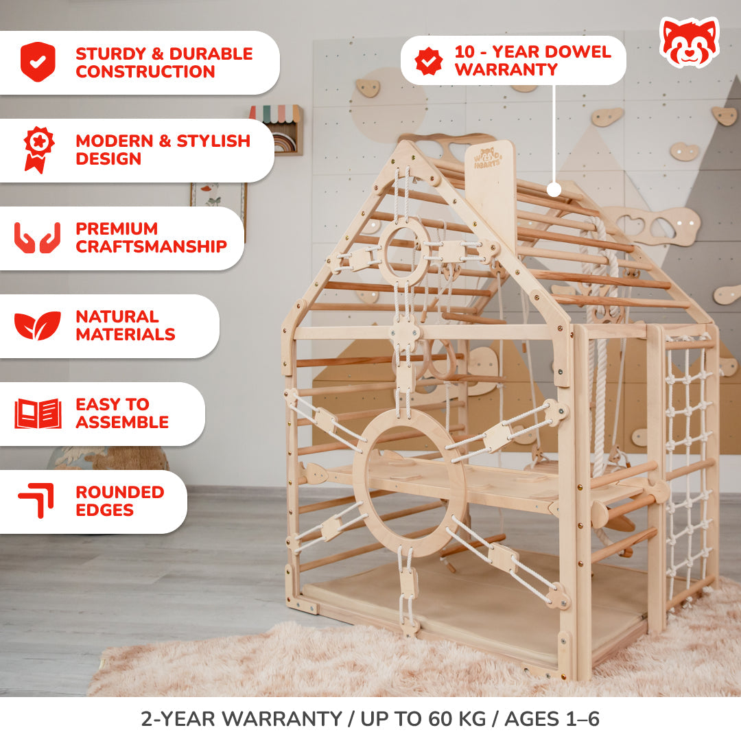 Wooden Climbing Playhouse for Toddlers