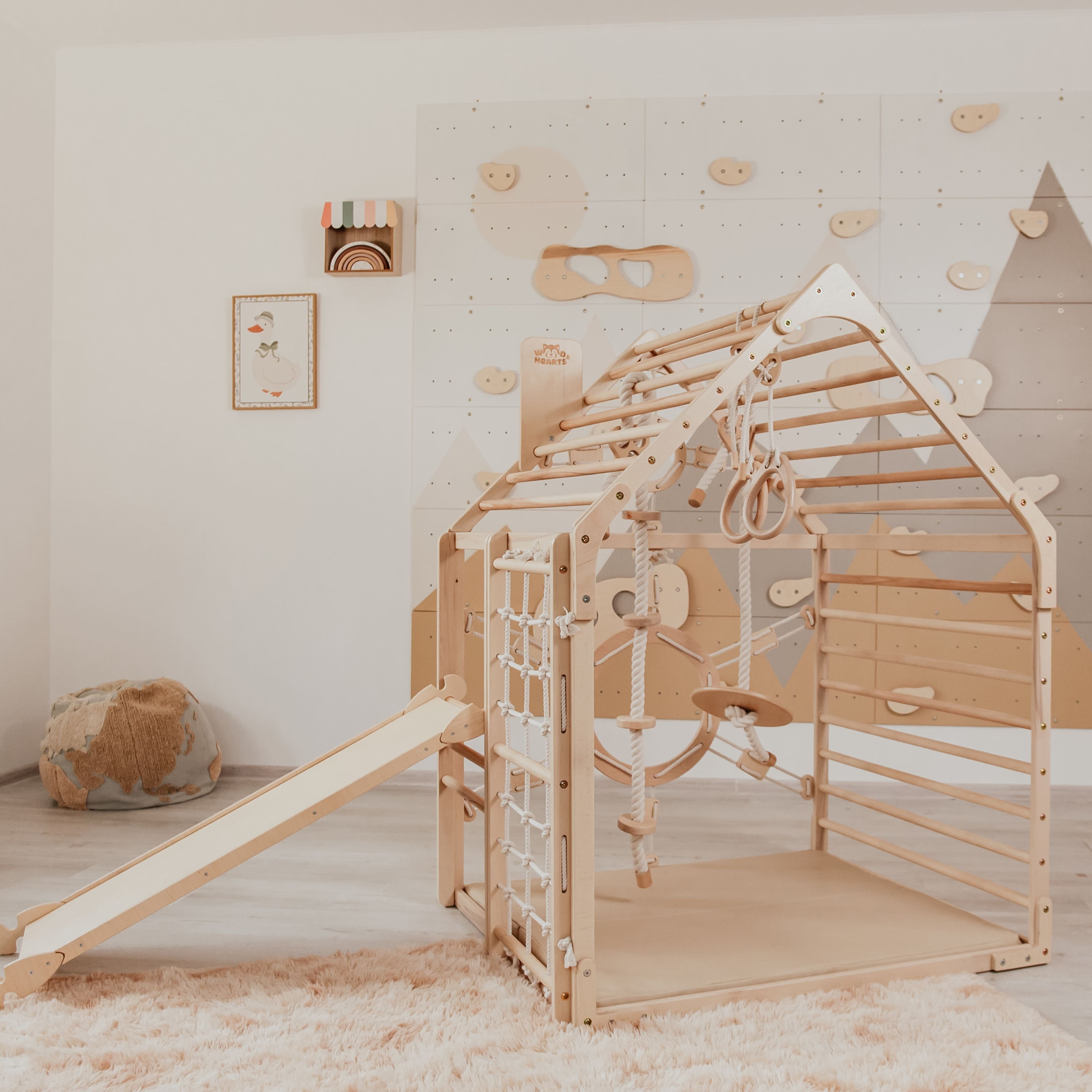 Wooden Climbing Playhouse for Toddlers