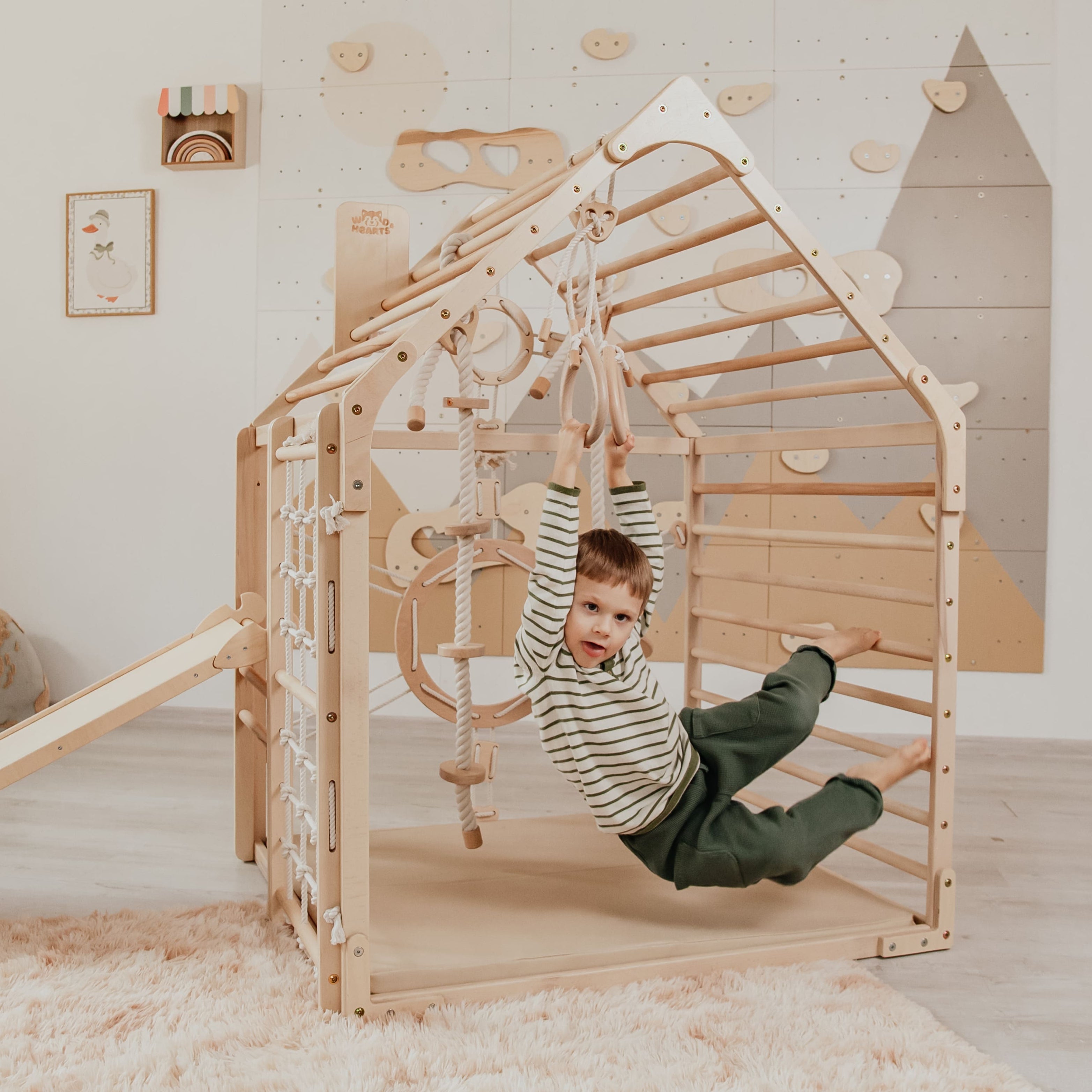 Wooden Climbing Playhouse for Toddlers