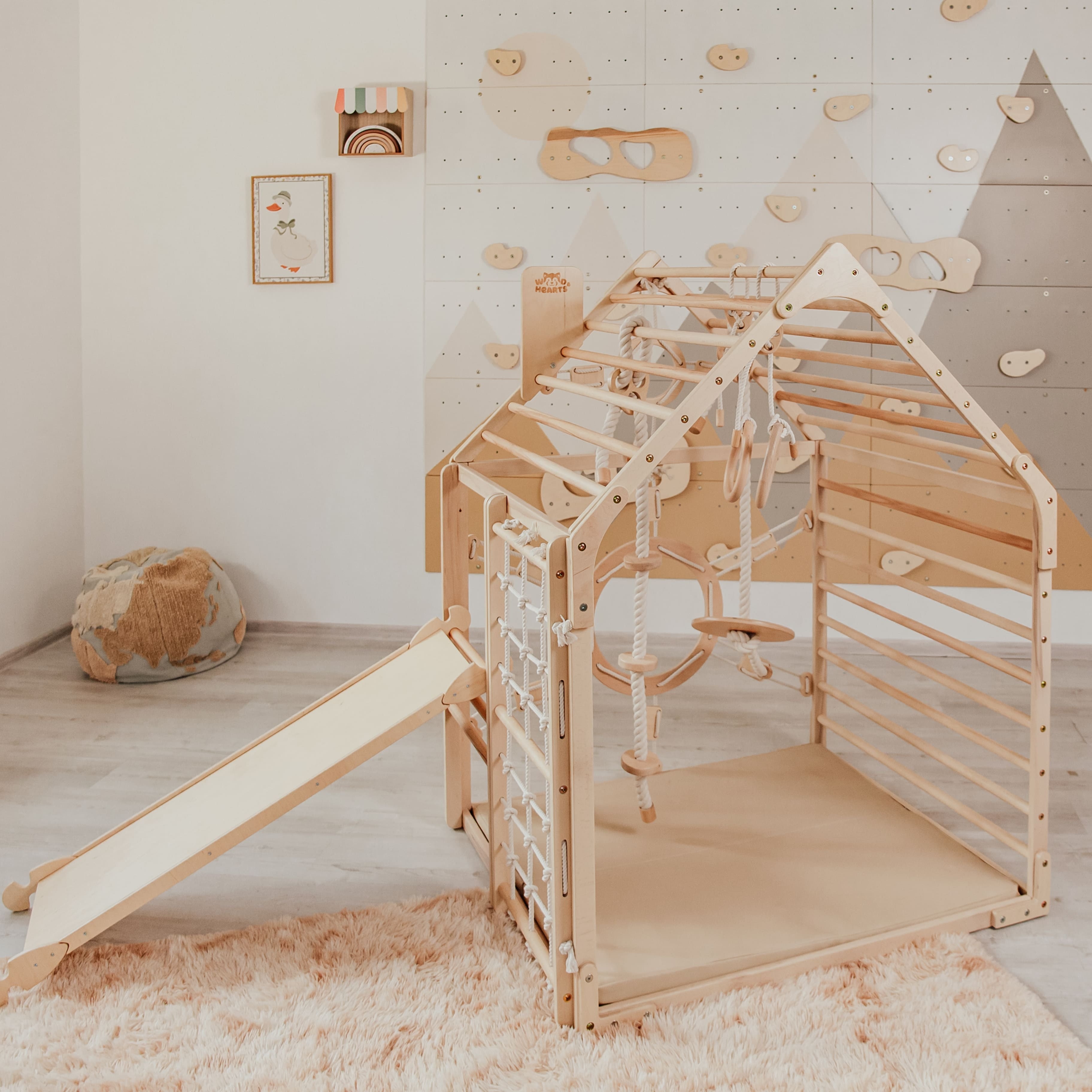 Wooden Climbing Playhouse for Toddlers