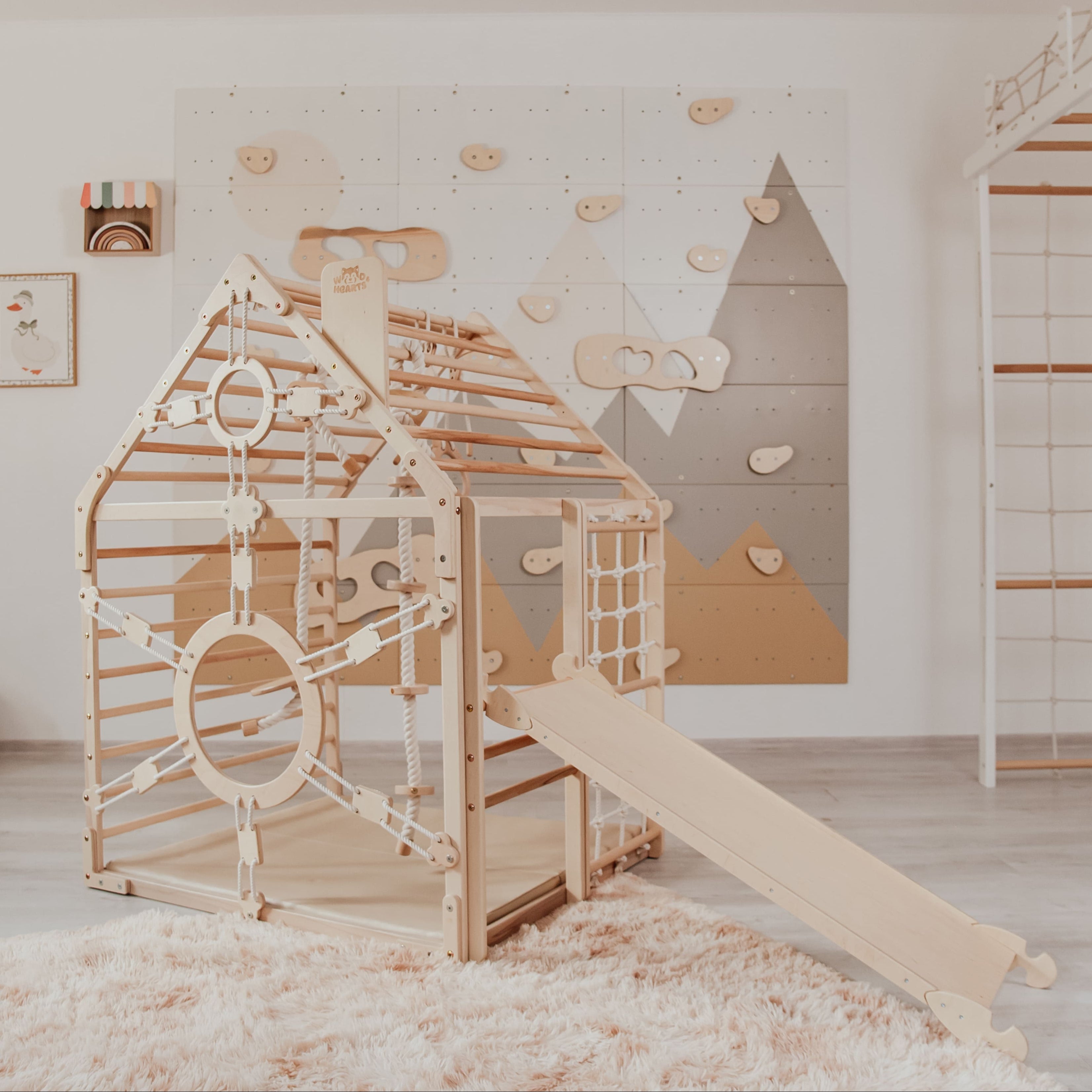 Wooden Climbing Playhouse for Toddlers