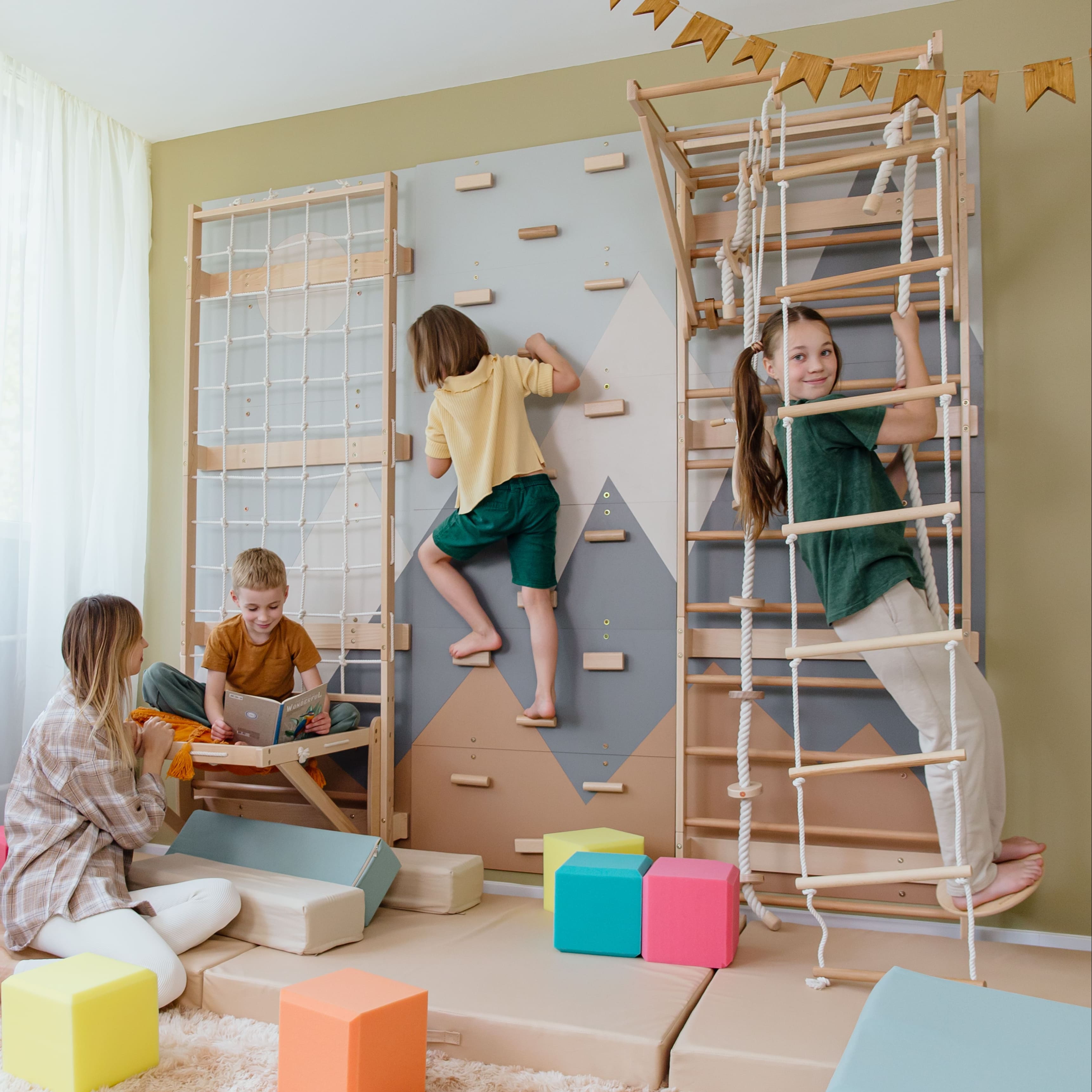 Swedish Ladder Wall Gym – Indoor 3-in-1 Climbing System
