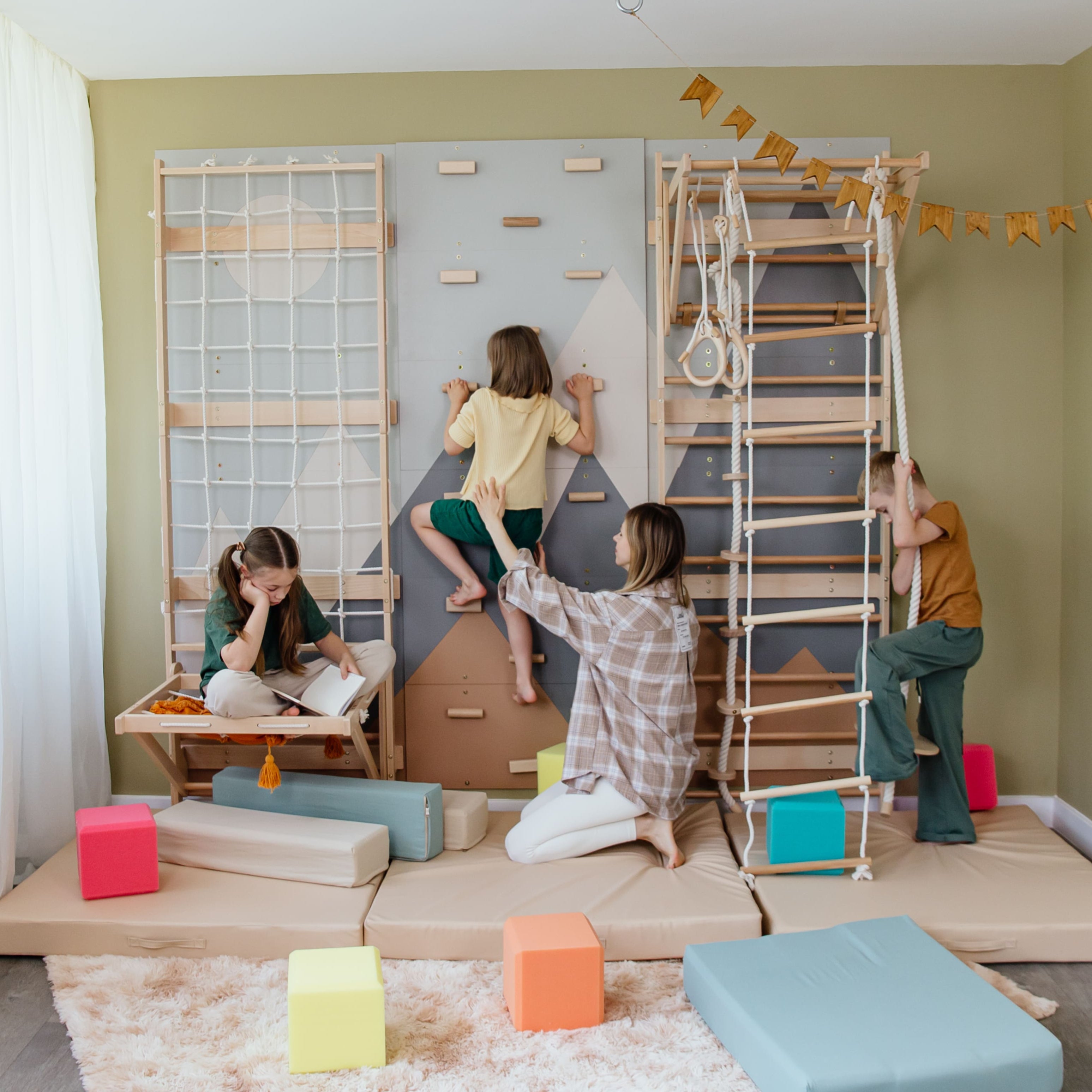 Swedish Ladder Wall Gym – Indoor 3-in-1 Climbing System