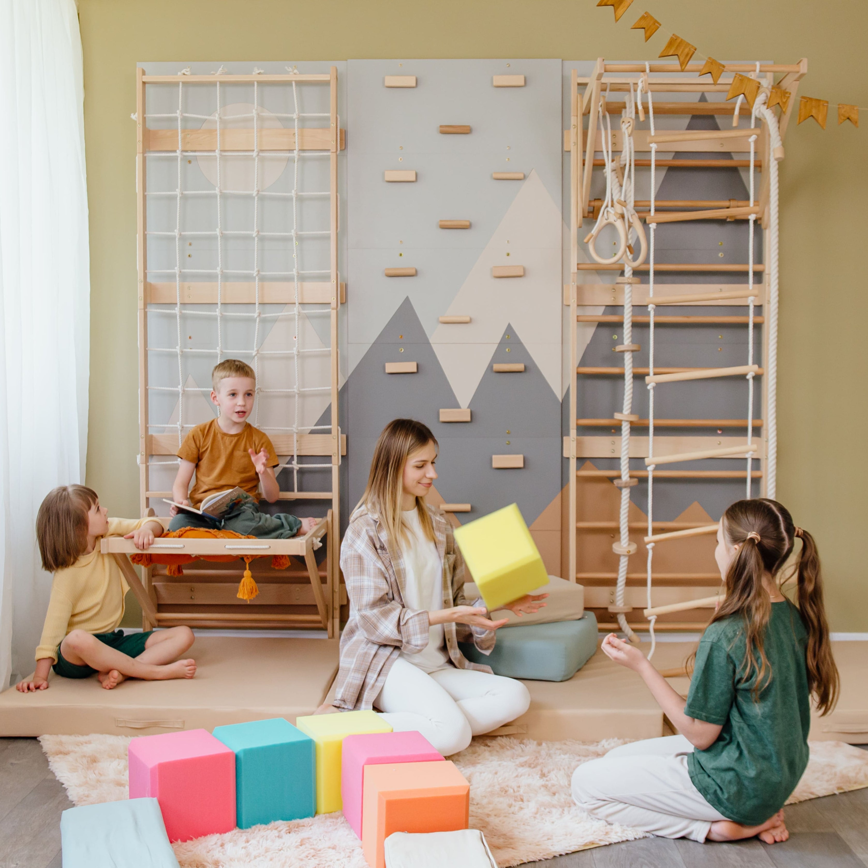 Swedish Ladder Wall Gym – Indoor 3-in-1 Climbing System