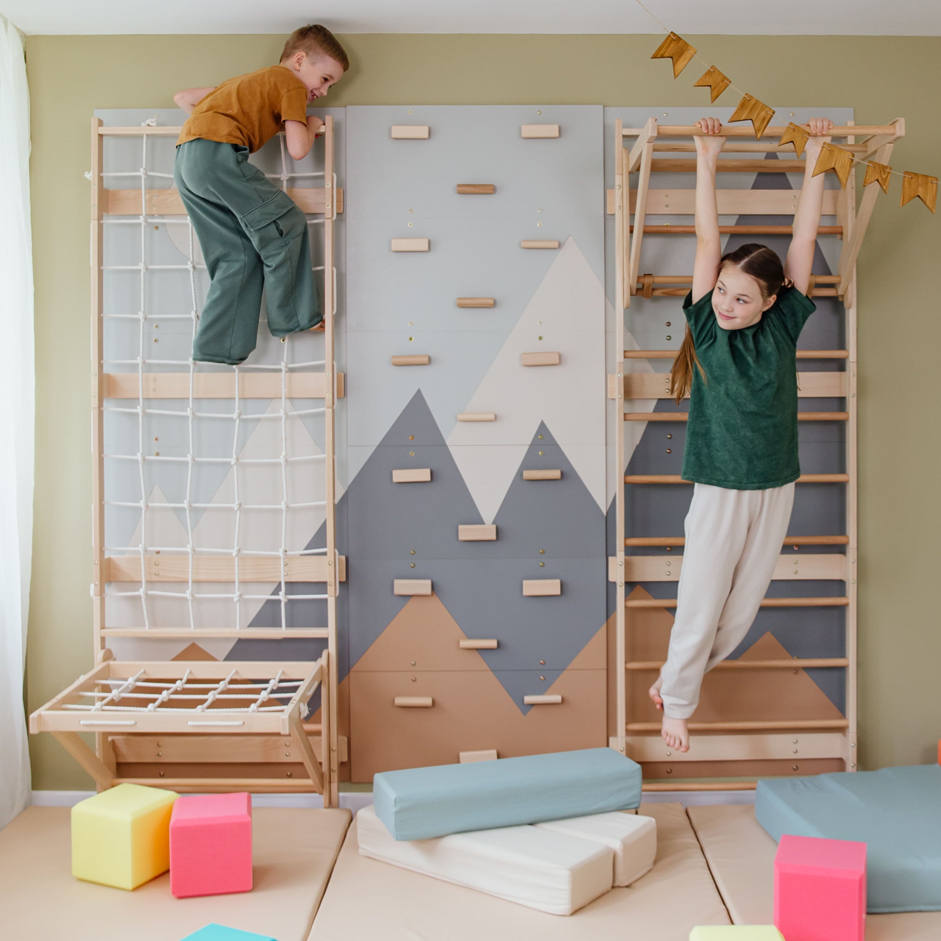 Swedish Ladder Wall Gym – Indoor 3-in-1 Climbing System
