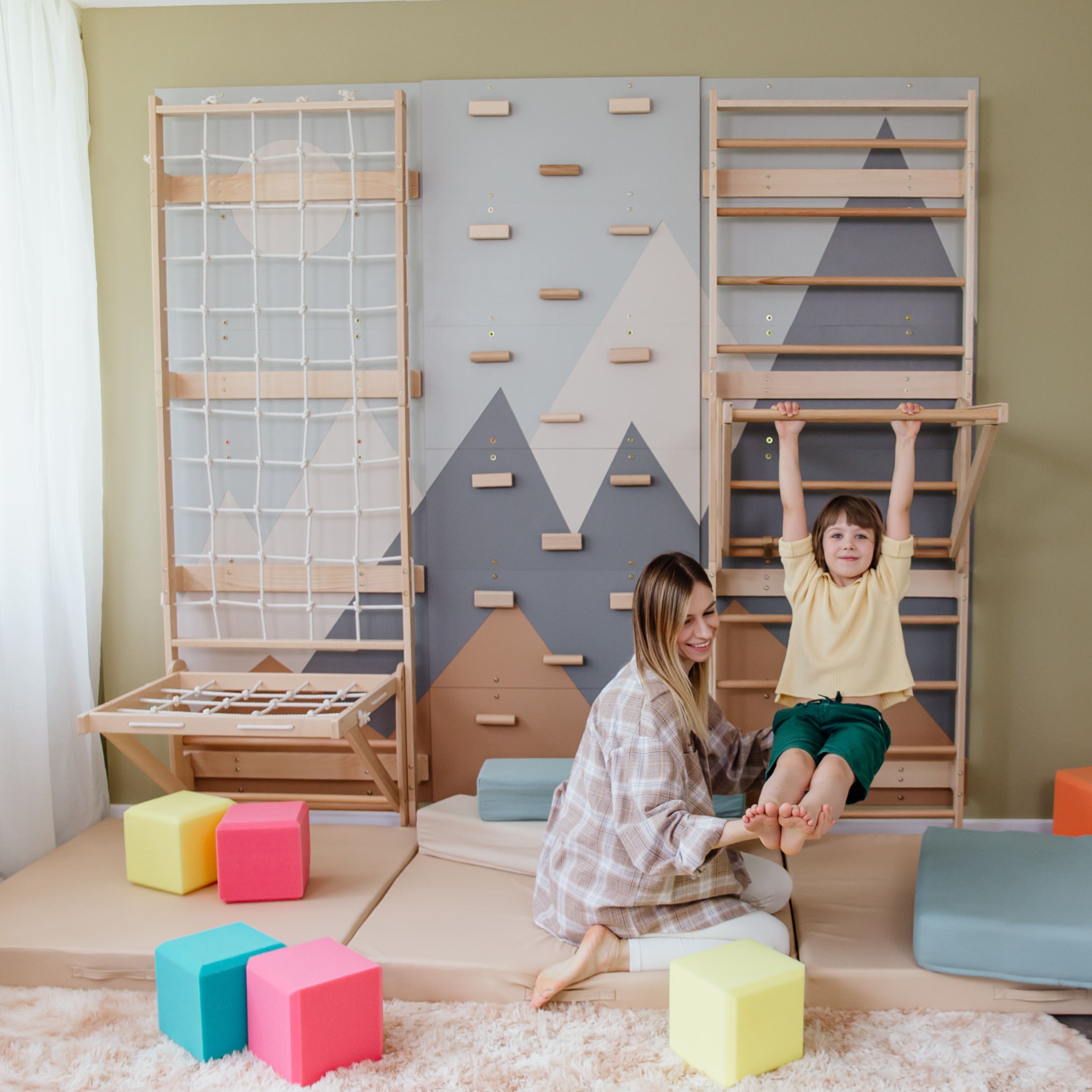 Swedish Ladder Wall Gym – Indoor 3-in-1 Climbing System