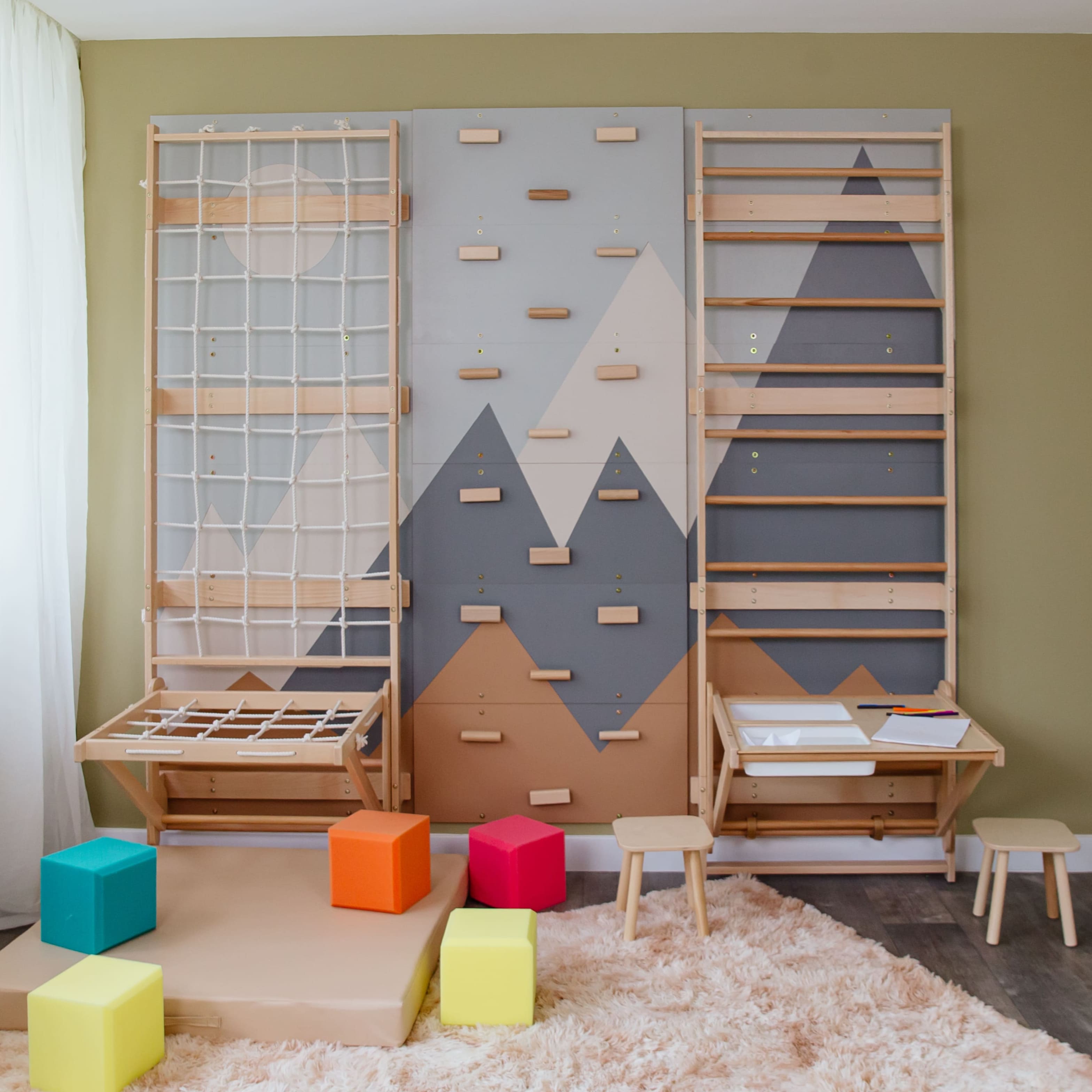 Swedish Ladder Wall Gym – Indoor 3-in-1 Climbing System