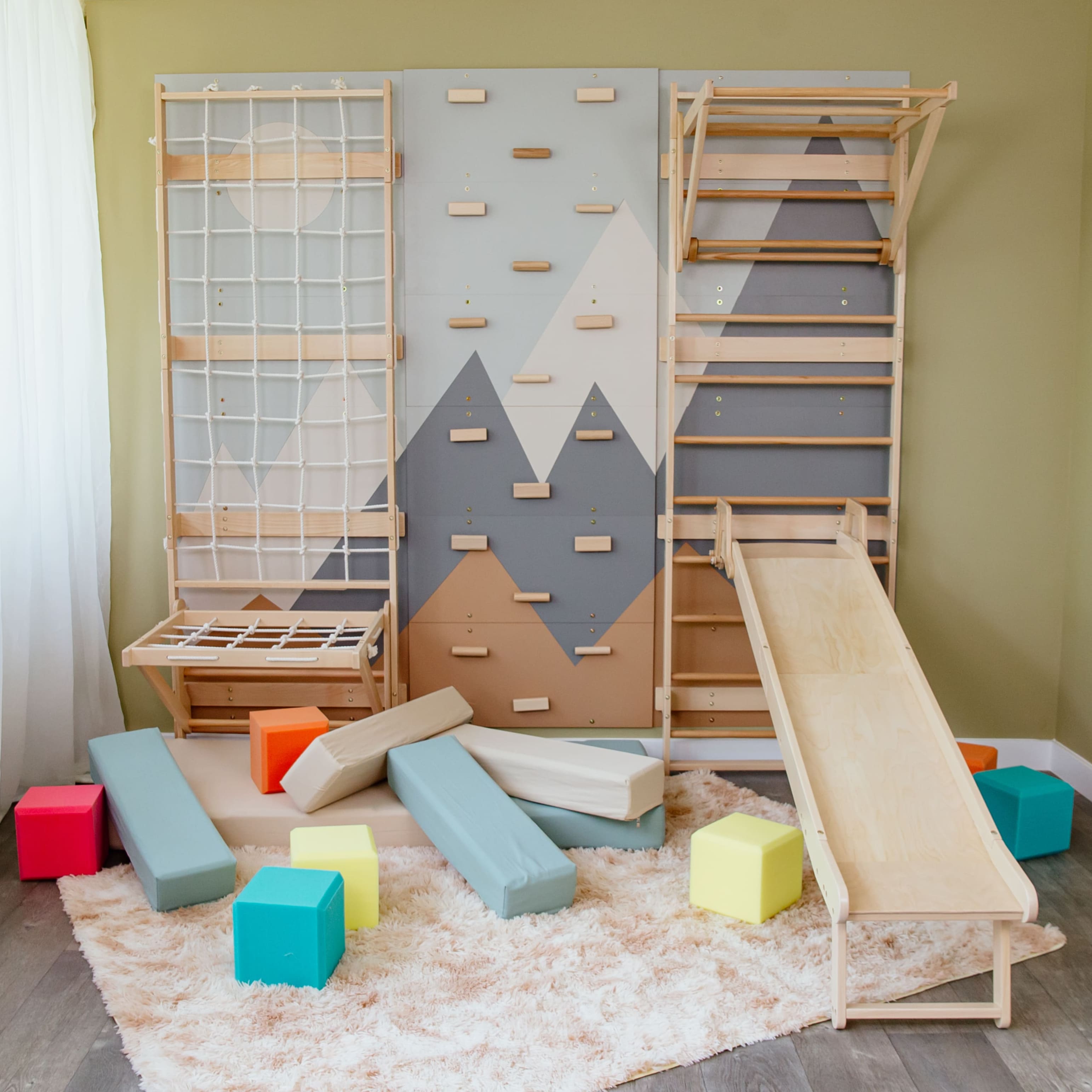 Swedish Ladder Wall Gym – Indoor 3-in-1 Climbing System