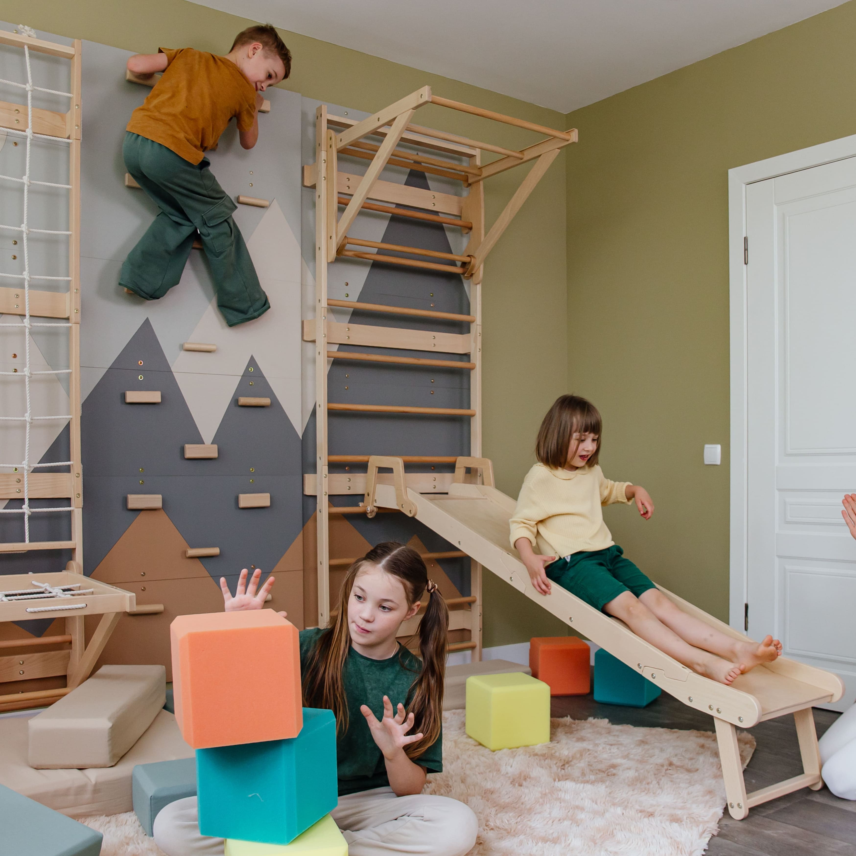 Swedish Ladder Wall Gym – Indoor 3-in-1 Climbing System