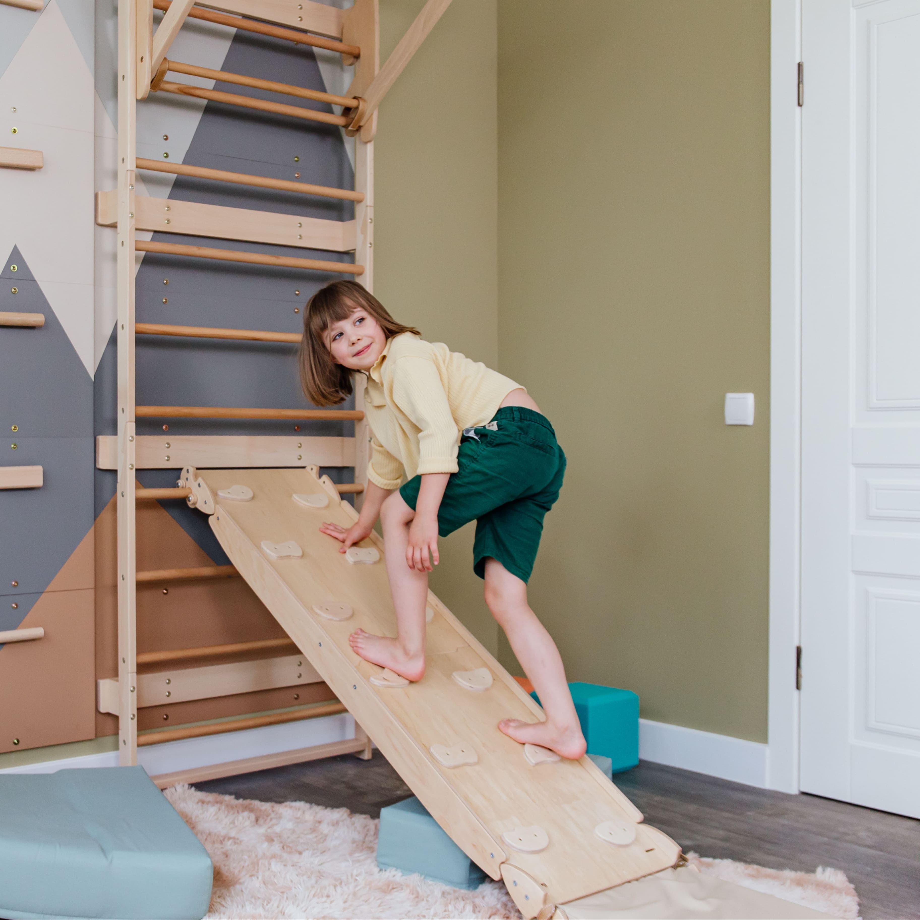 Swedish Ladder Wall Gym – Indoor 3-in-1 Climbing System