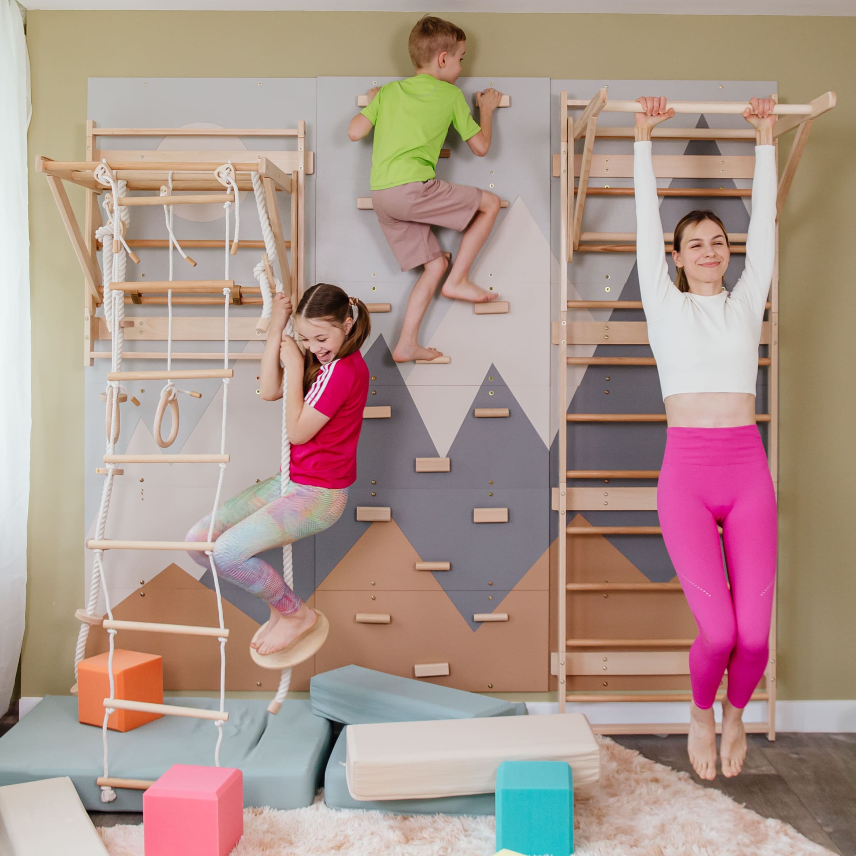 Swedish Ladder Wall Gym – Indoor 3-in-1 Climbing System