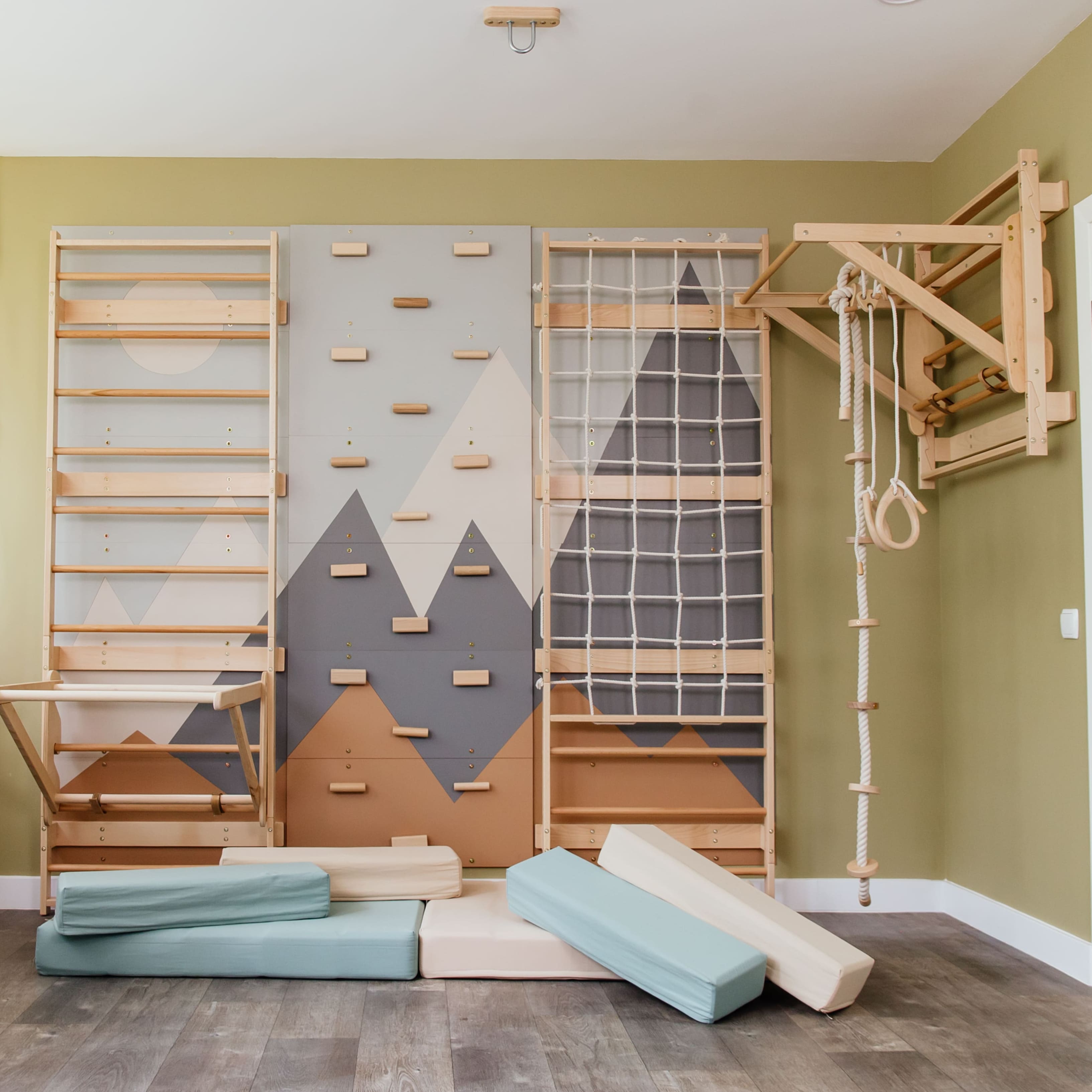 Swedish Ladder Wall Gym – Indoor 3-in-1 Climbing System