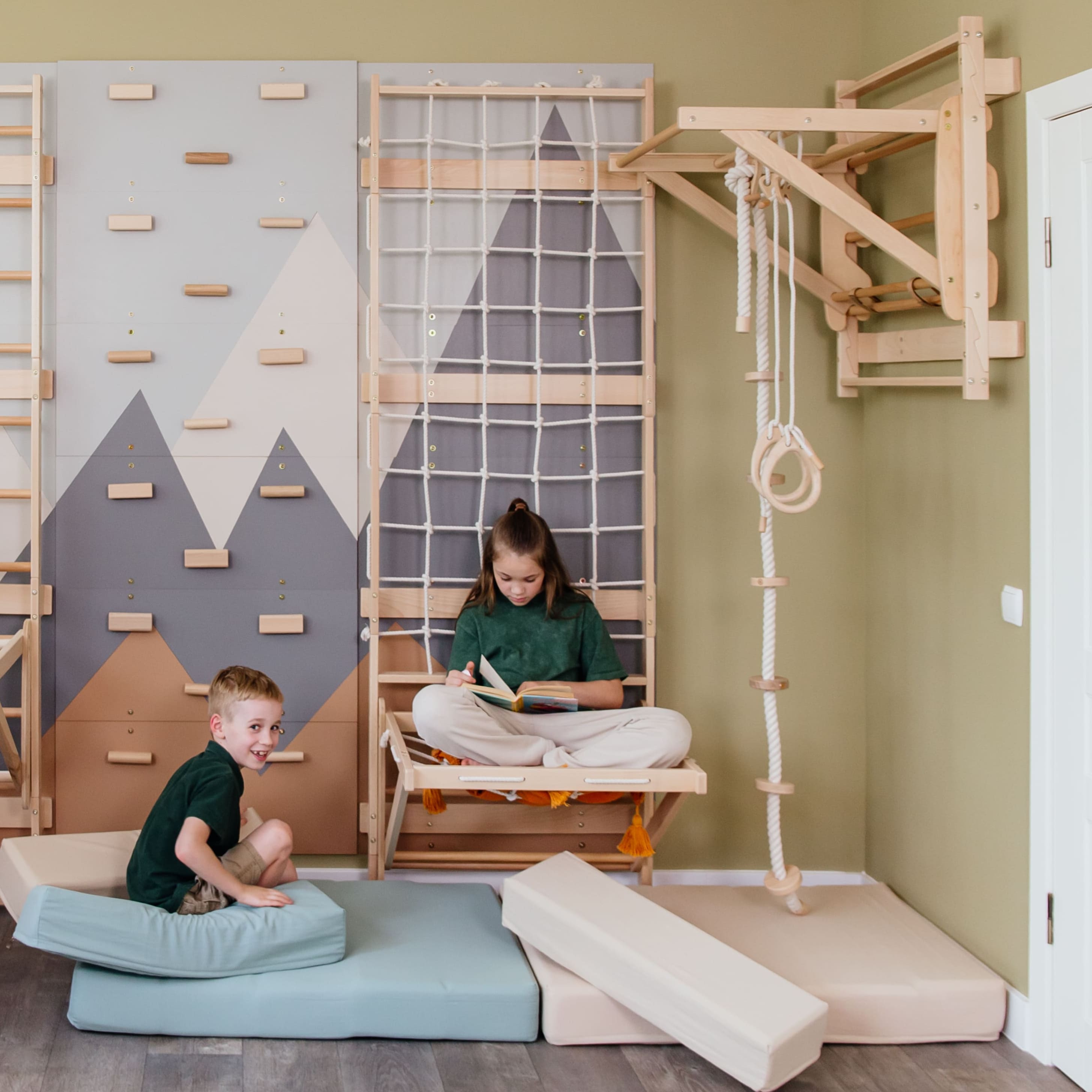 Swedish Ladder Wall Gym – Indoor 3-in-1 Climbing System