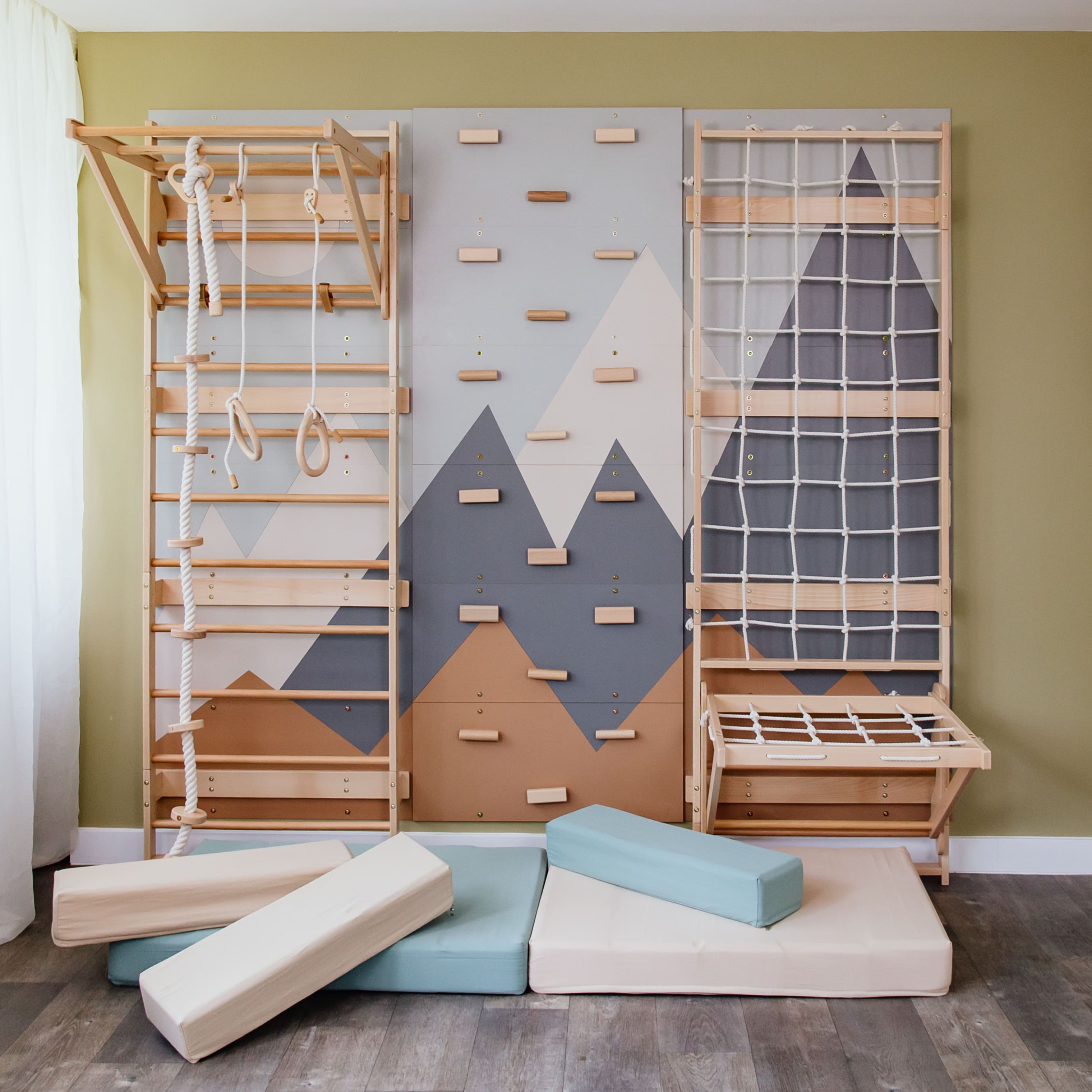 Swedish Ladder Wall Gym – Indoor 3-in-1 Climbing System