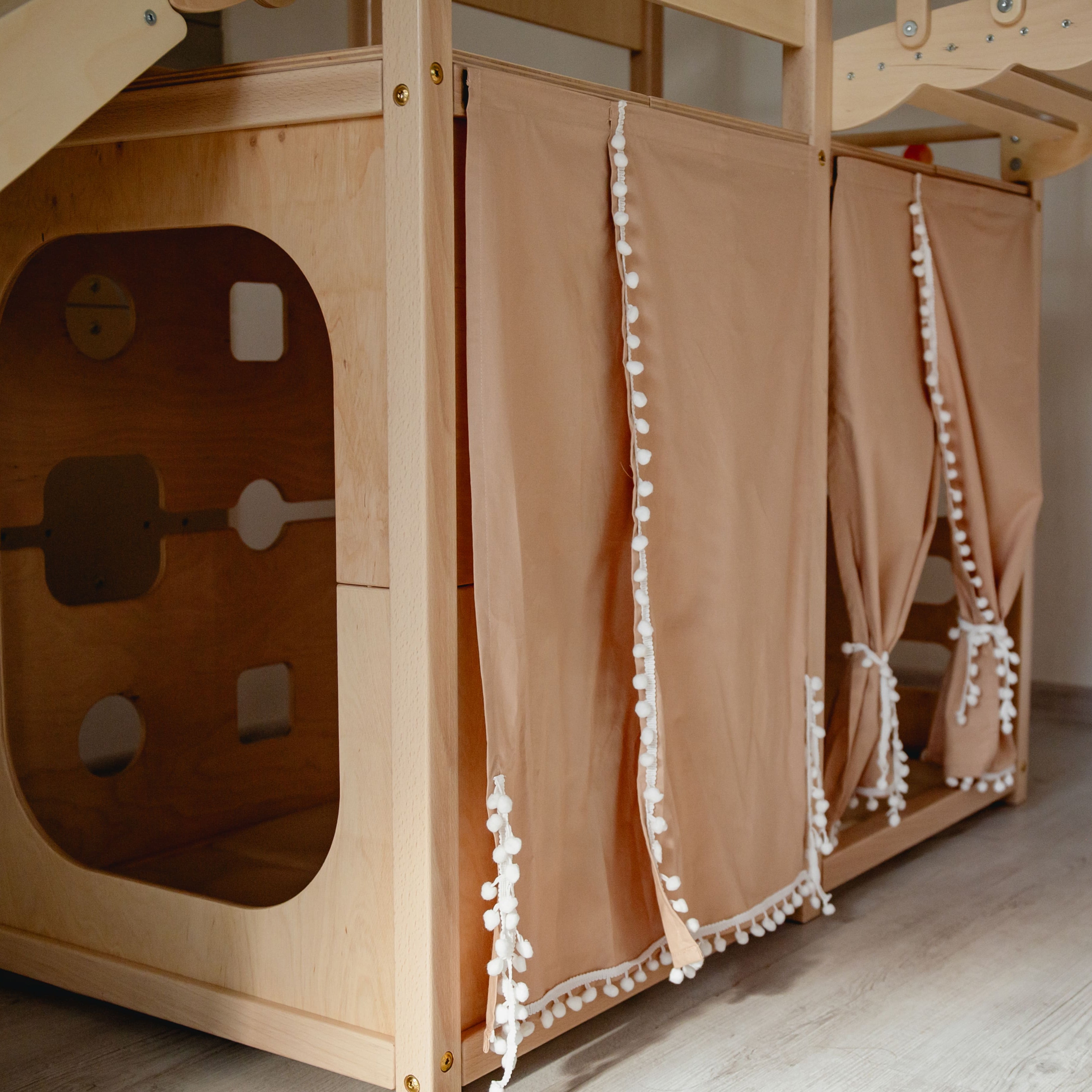 Large Indoor Wood Playground Climber with Houses