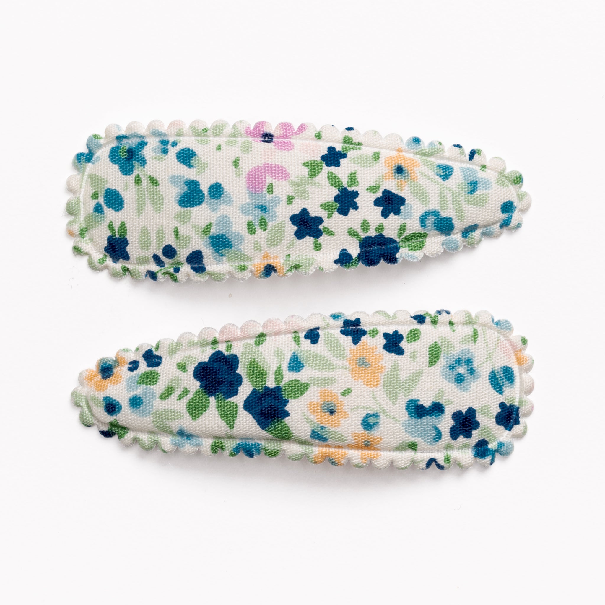 Quincy Navy Blue Floral Fabric Hair Clip
