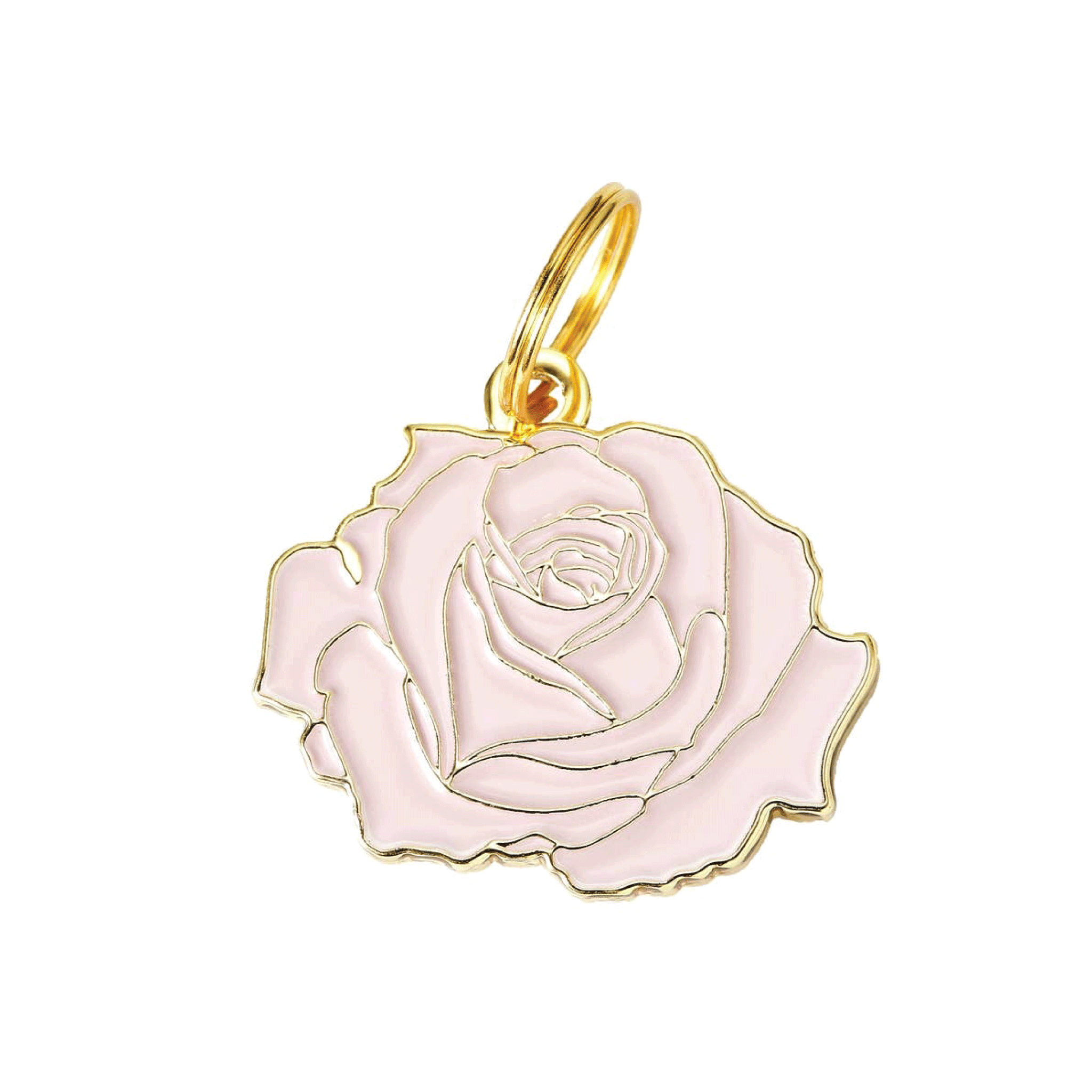 Pink Rose Pet ID Tag
