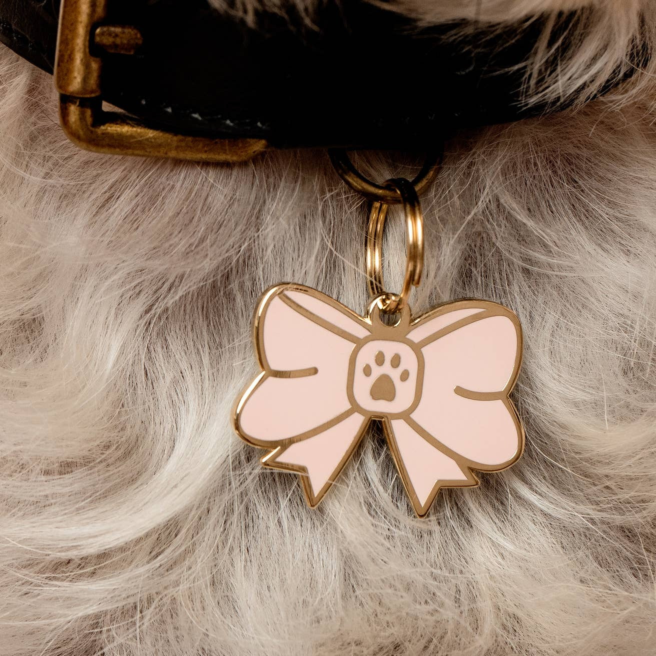 Pink Bow Pet Id Tag