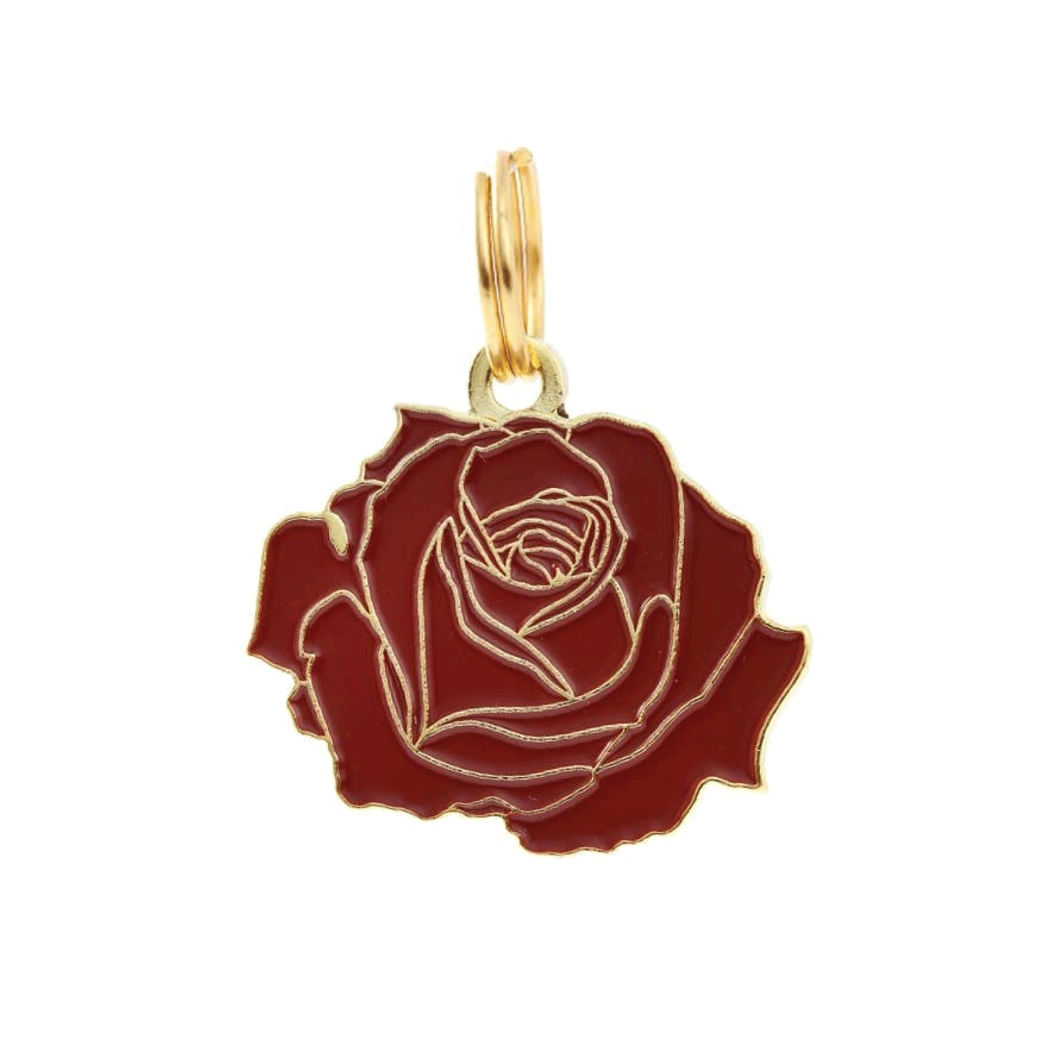 Red Rose Pet ID Tag