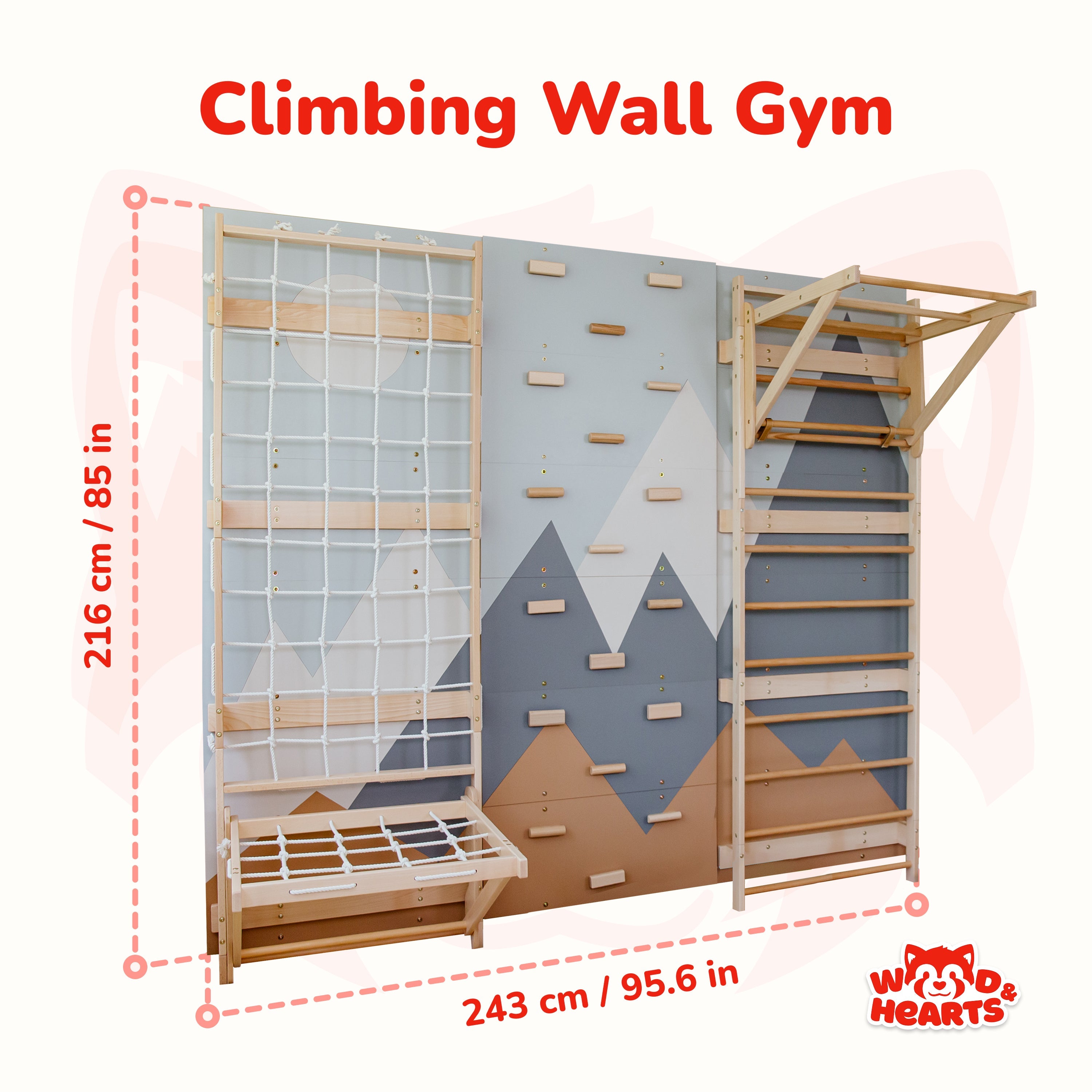 Swedish Ladder Wall Gym – Indoor 3-in-1 Climbing System