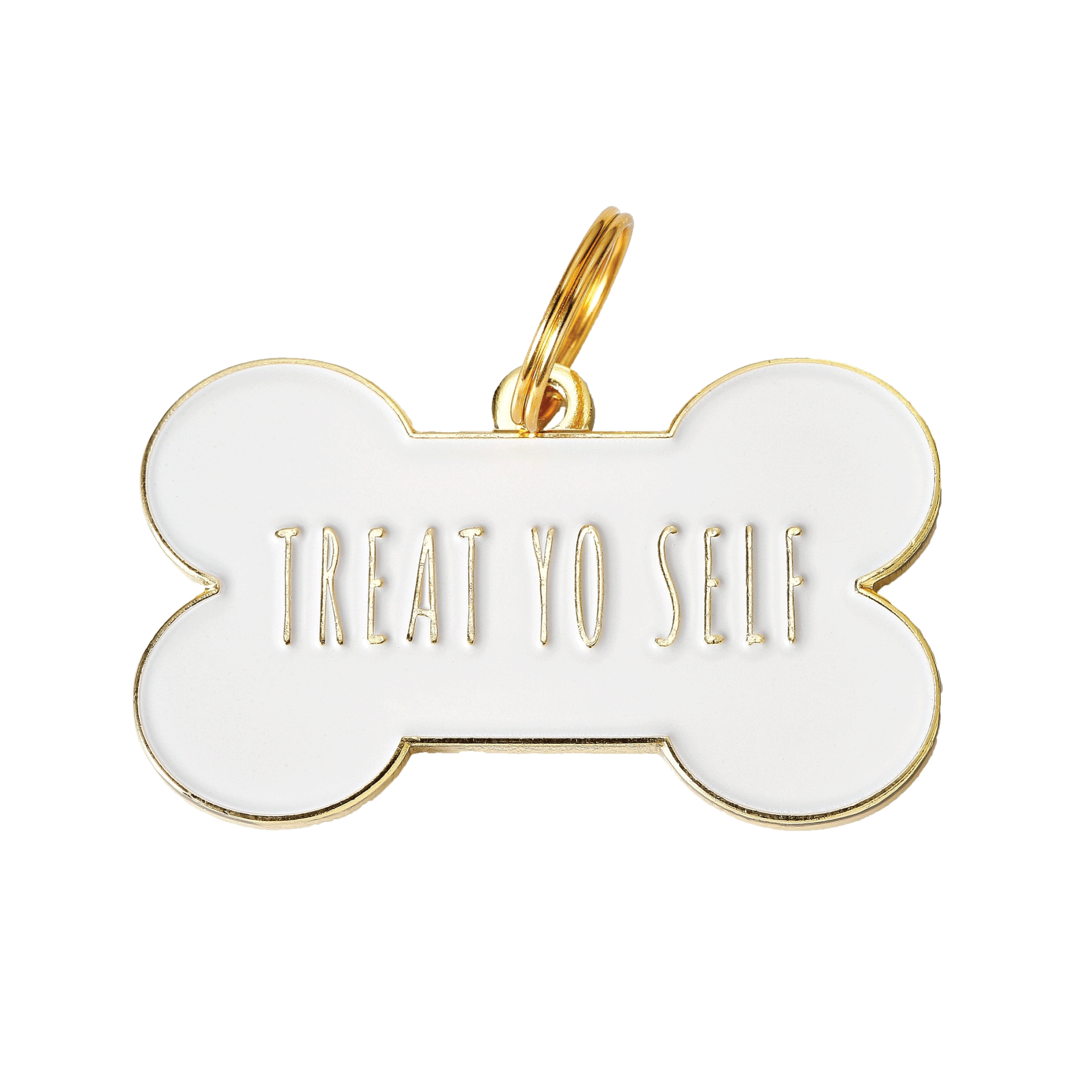 White Treat Yo Self Pet Id Tag