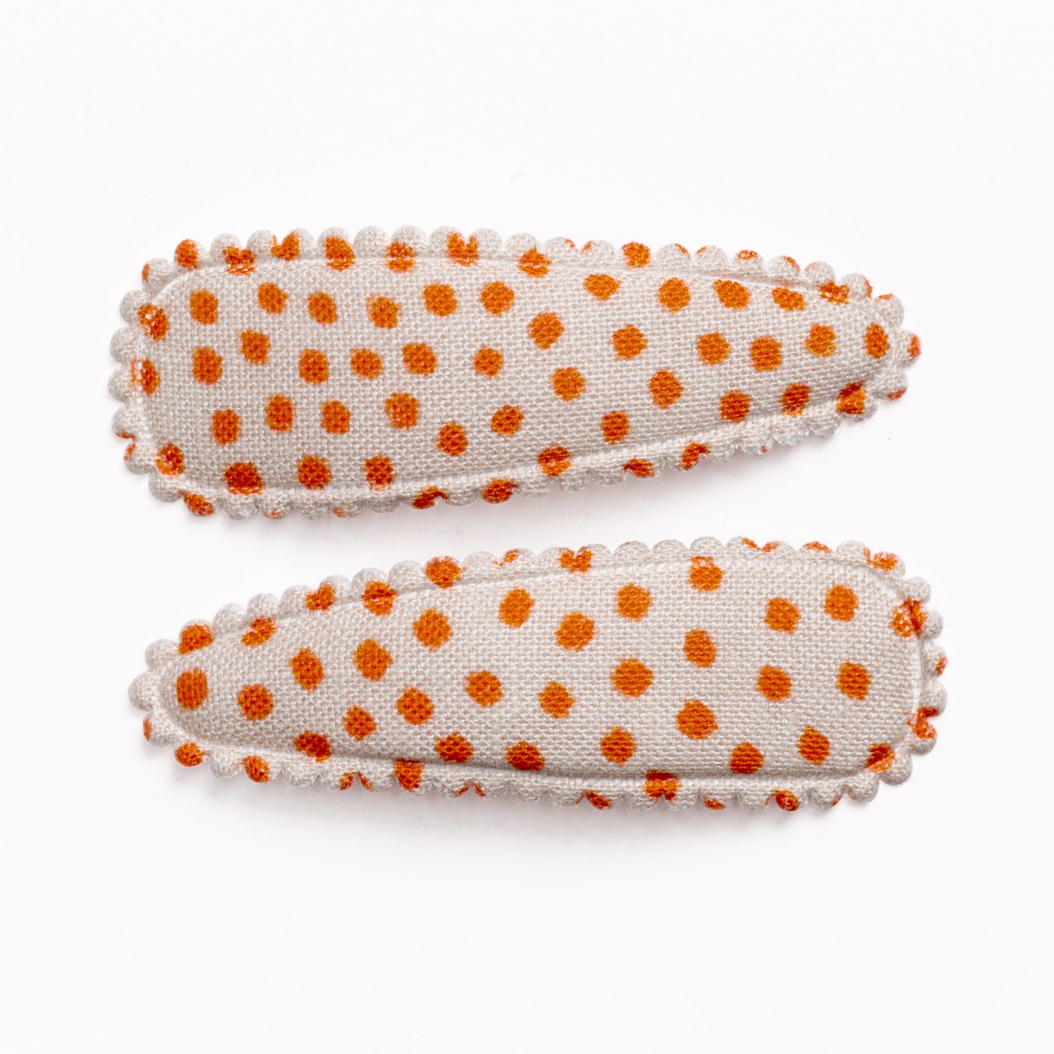 Winifred Organic Orange Dot Fabric Hair Clips
