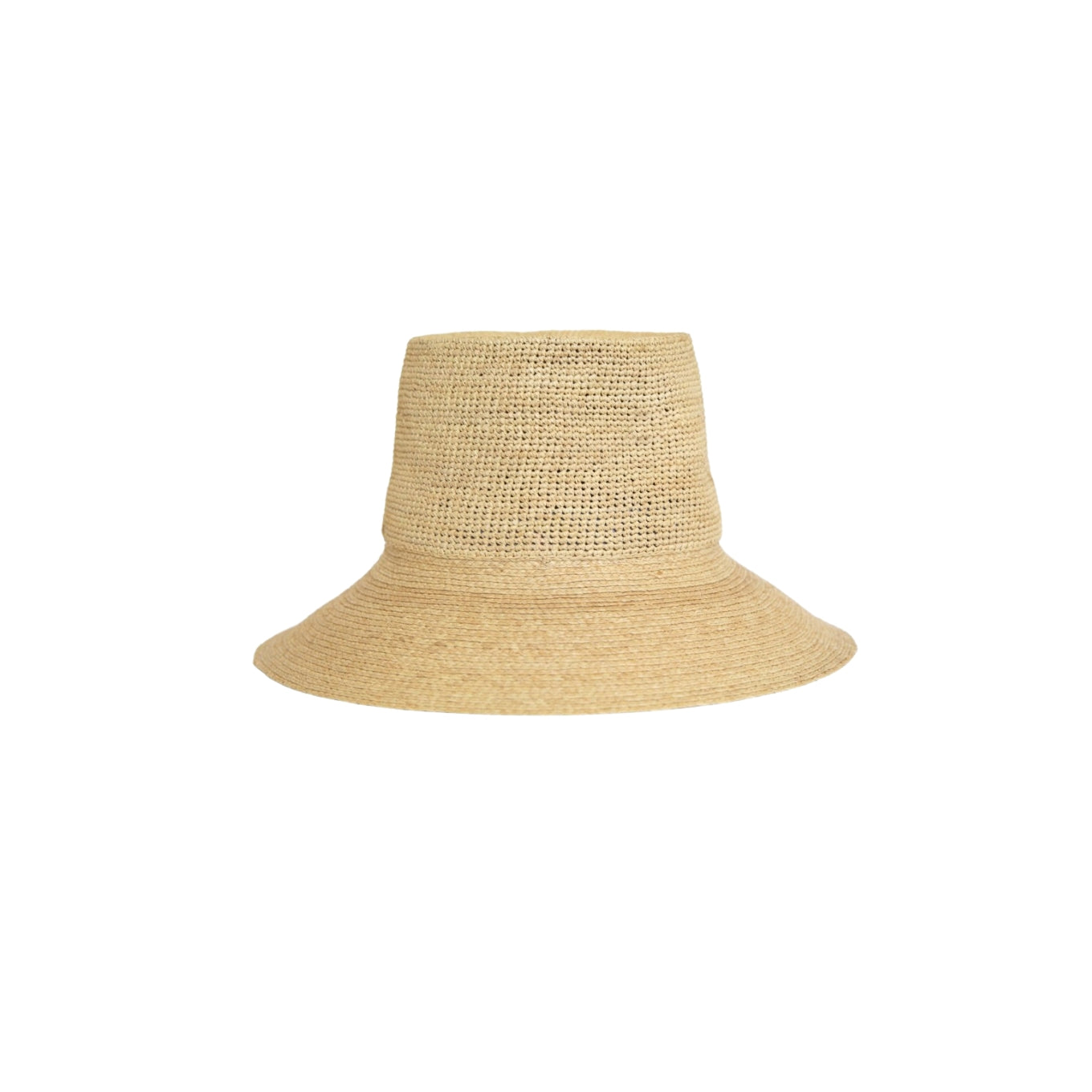 Beige straw hat on a white background