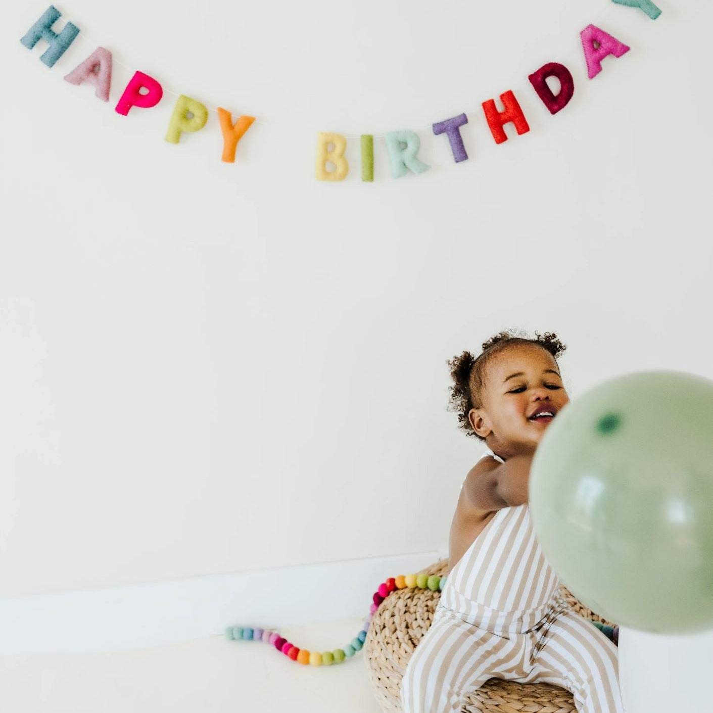 Rainbow Felt Happy Birthday Garland