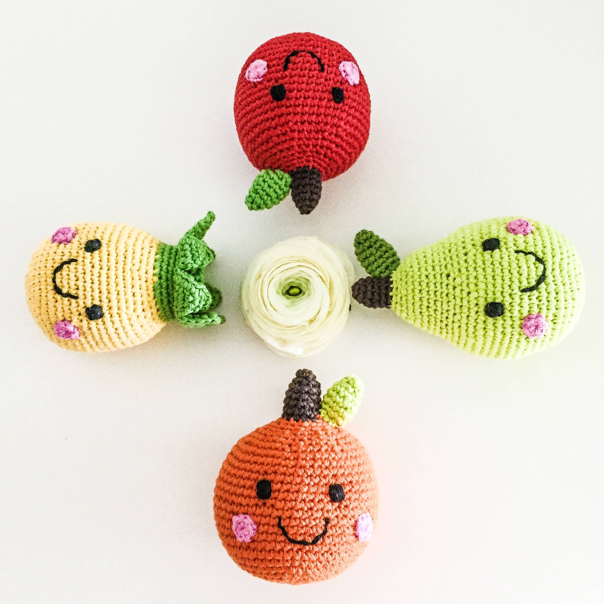 Friendly Crocheted Apple Rattle