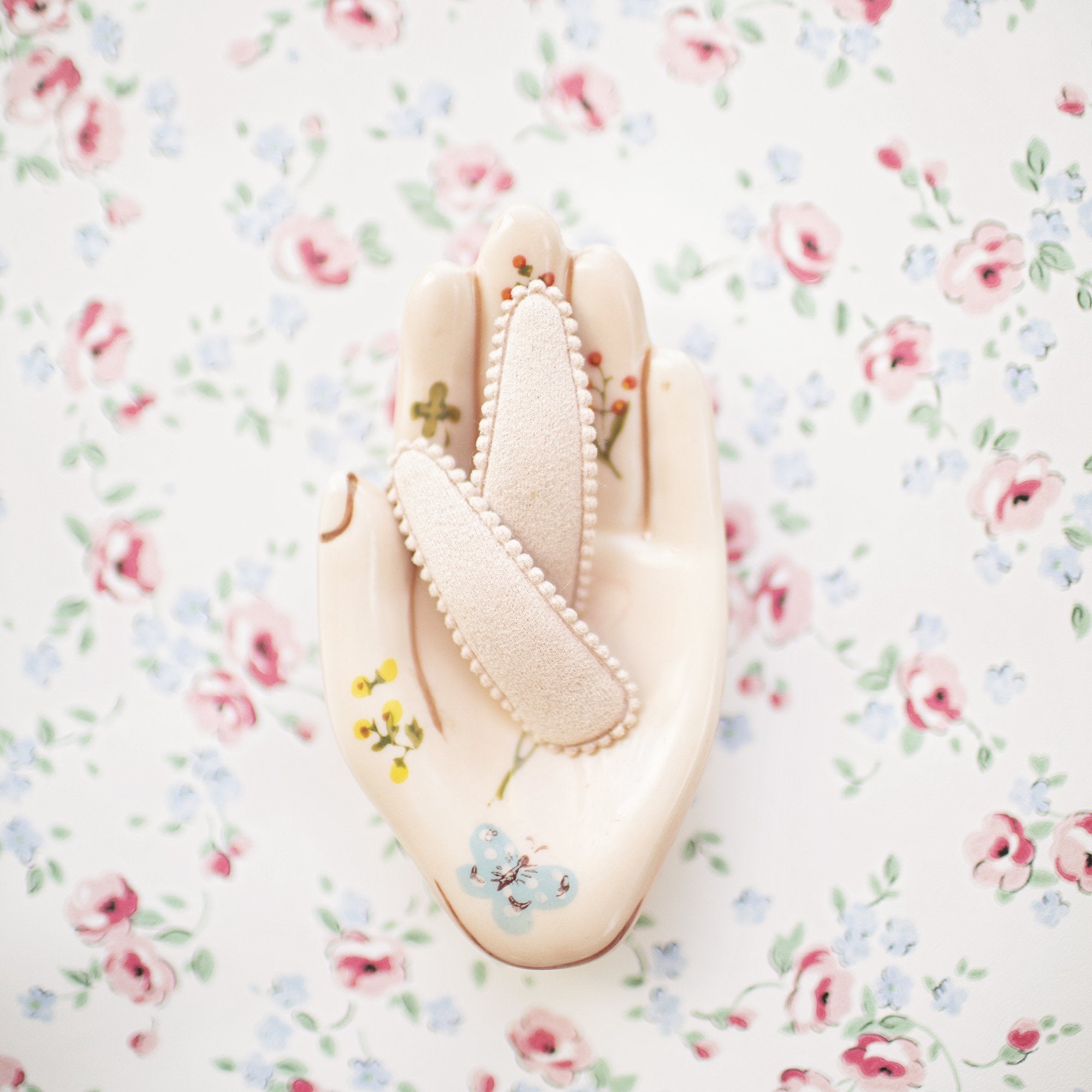 Winifred Organic Orange Dot Fabric Hair Clips