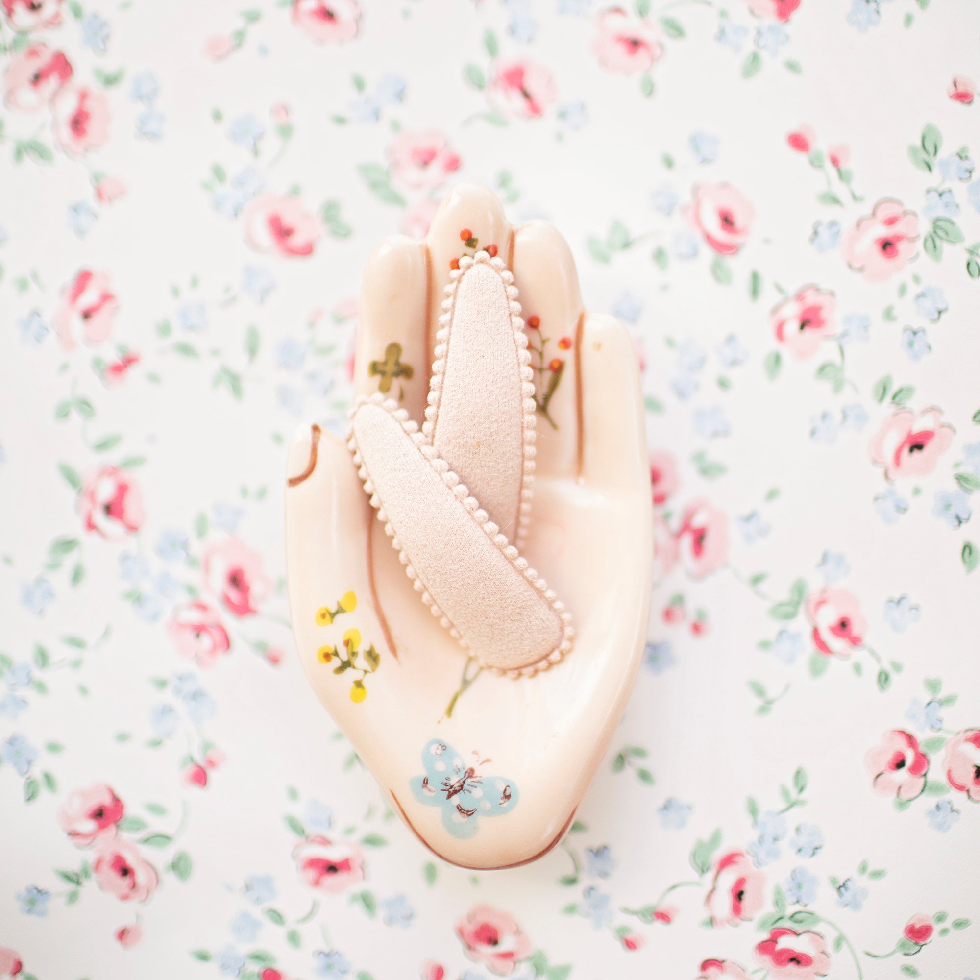 Sage Green Linen Hair Clips