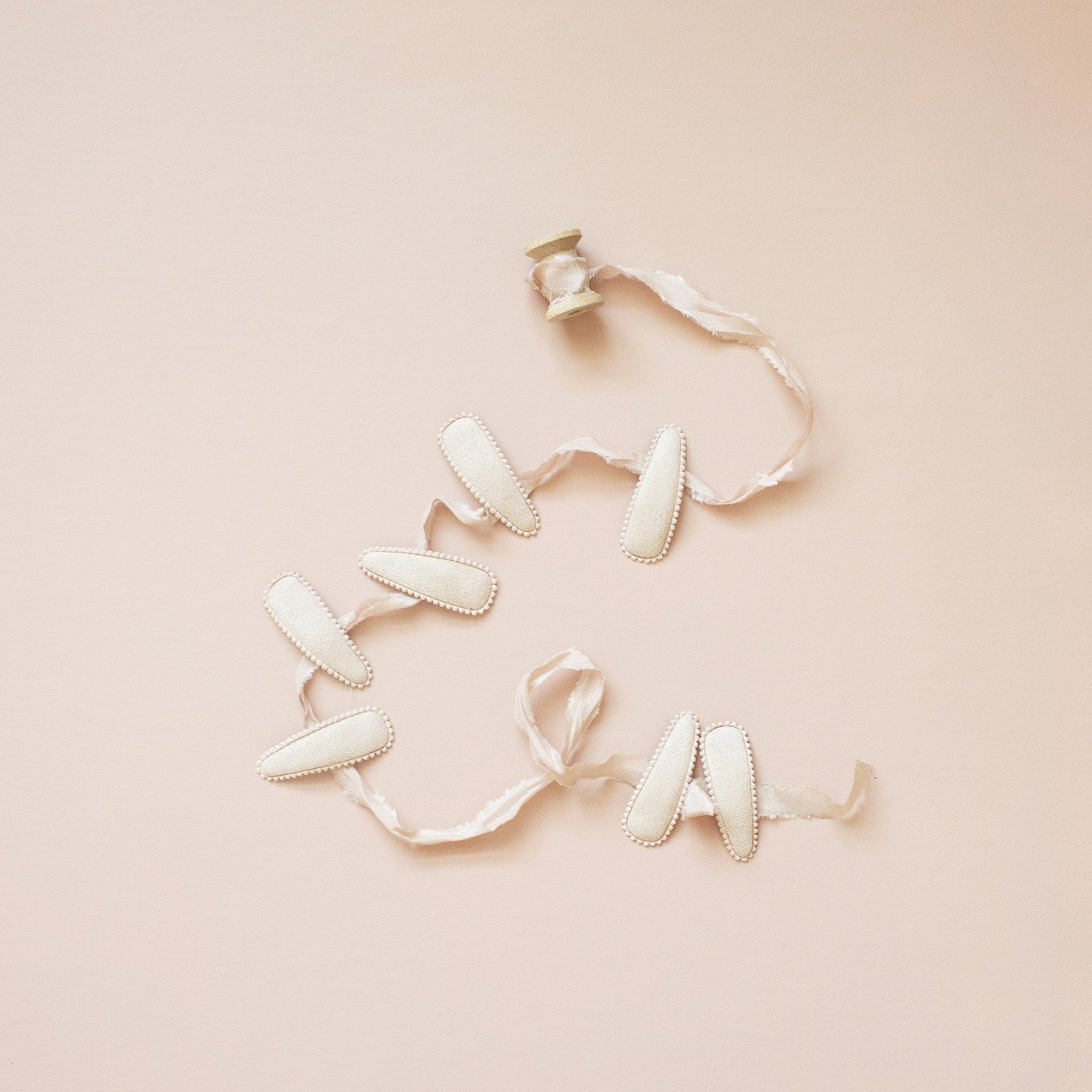 Winifred Organic Orange Dot Fabric Hair Clips