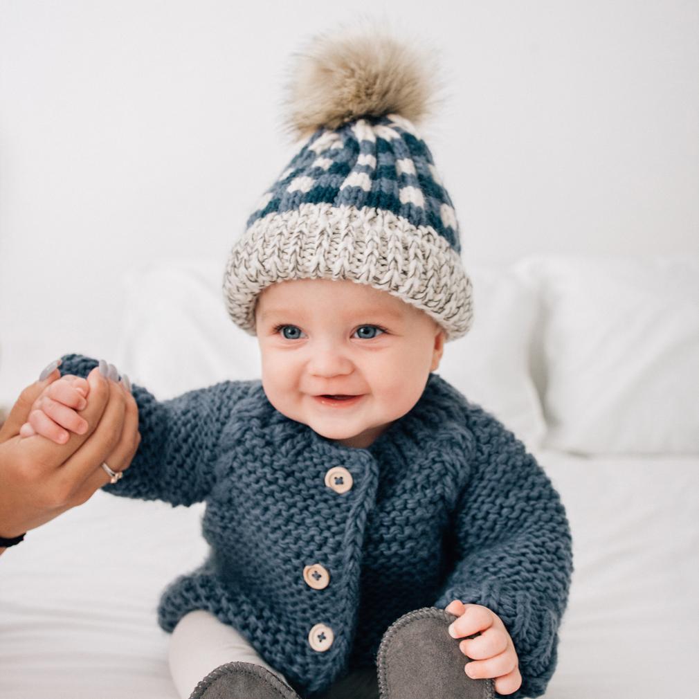 Atlantic Buffalo Check Pom Pom Beanie