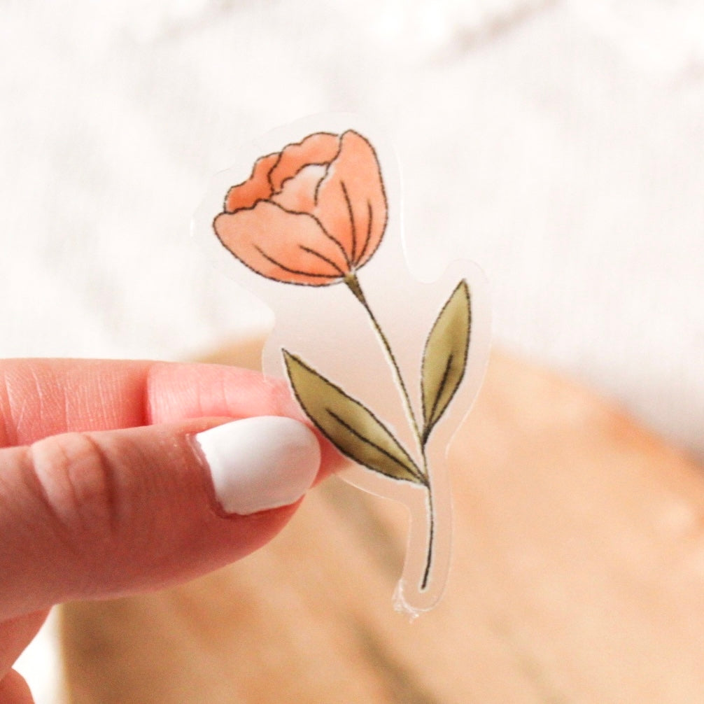 Clear Pink Buttercup Sticker