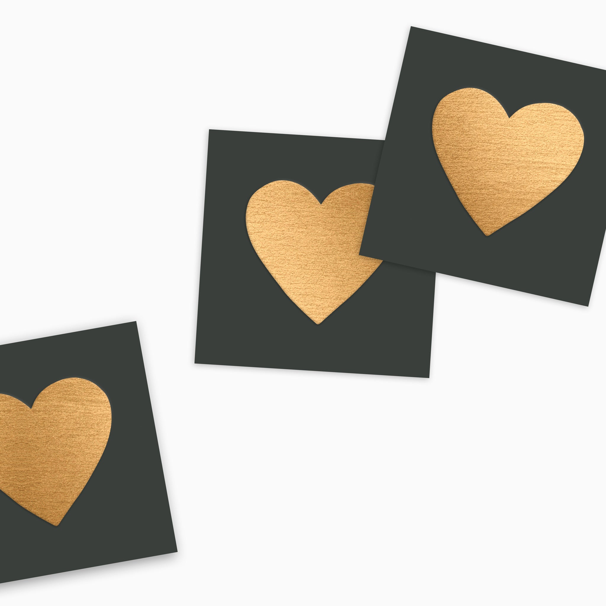 Embossed Gold Heart Match Box