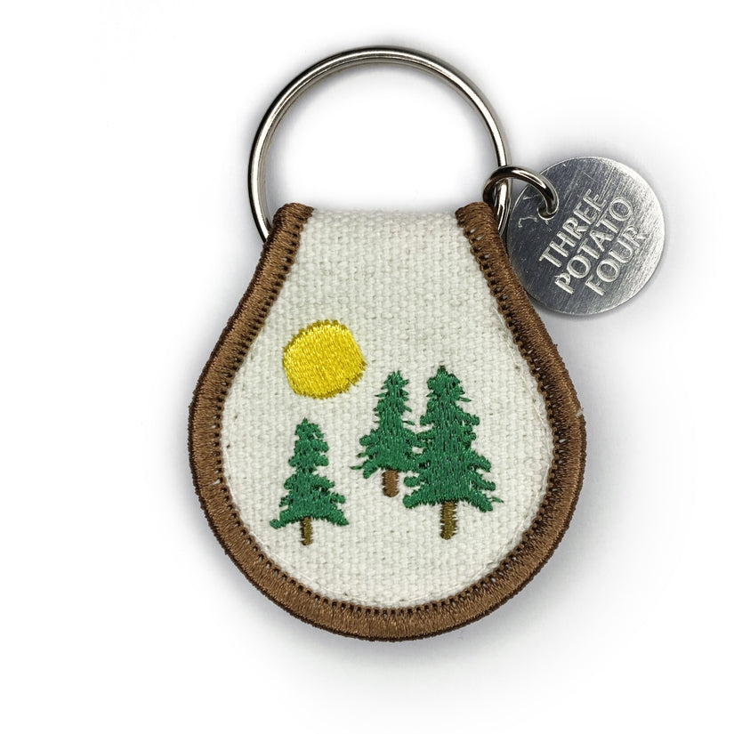 Evergreen Embroidered Patch Keychain