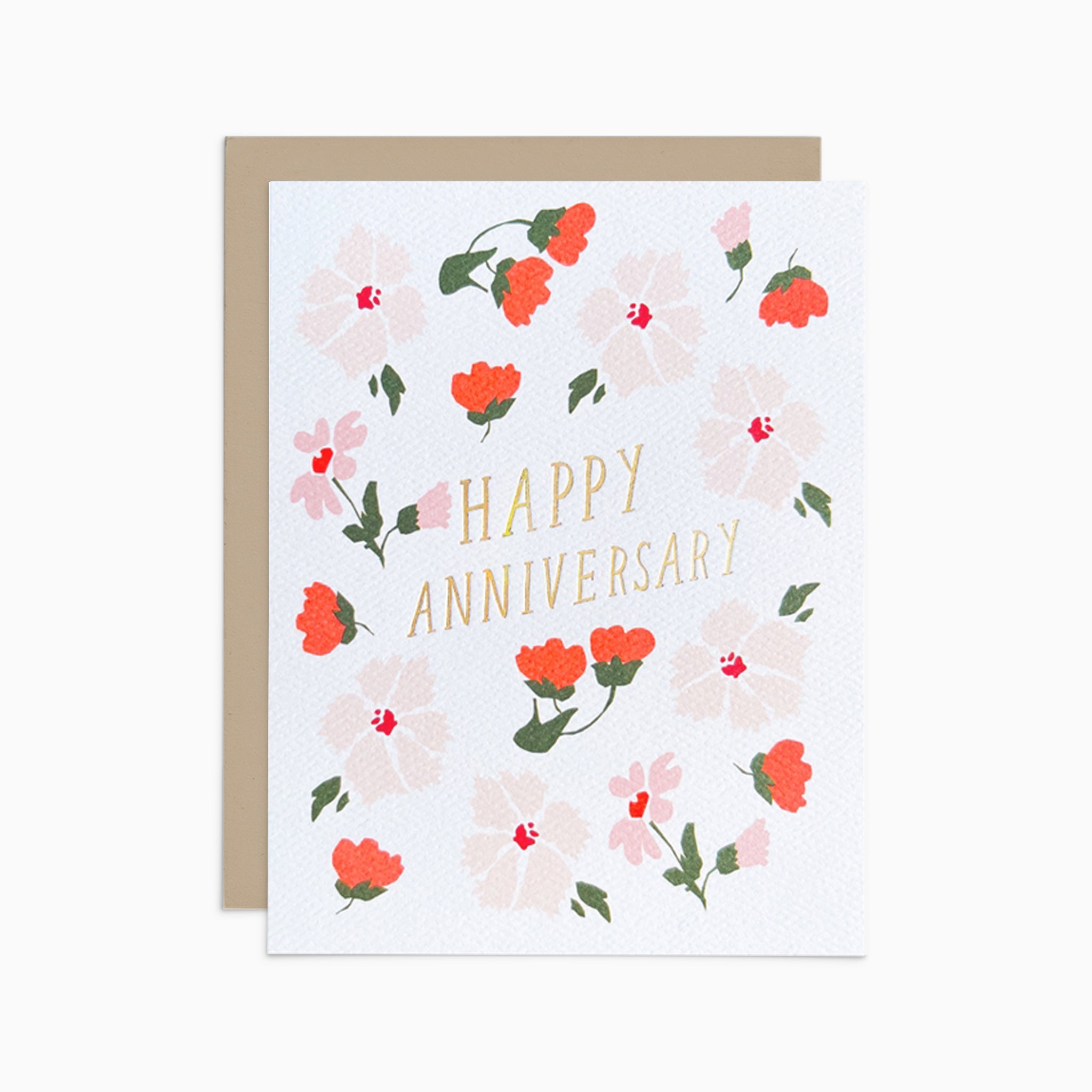 Floral Happy Anniversary Card