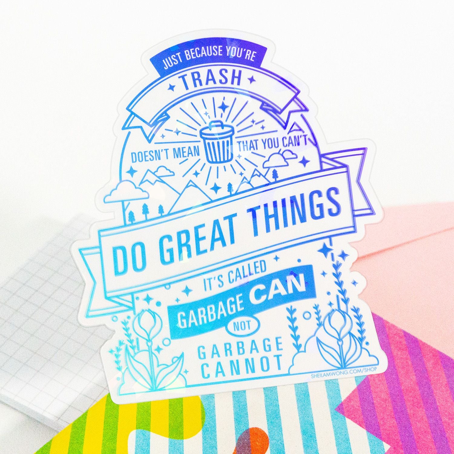 Garbage CAN Holographic Sticker