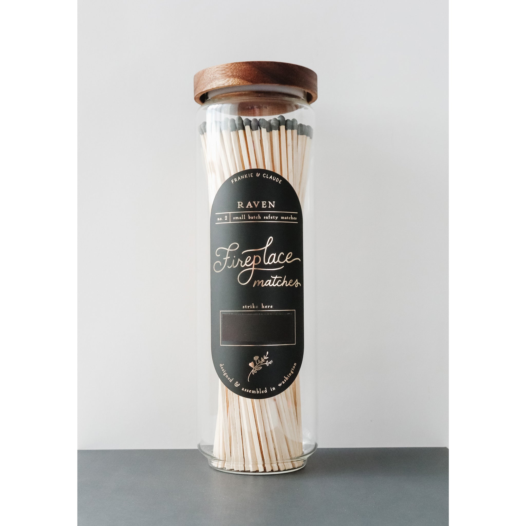 Raven Black Fireplace Match Jar