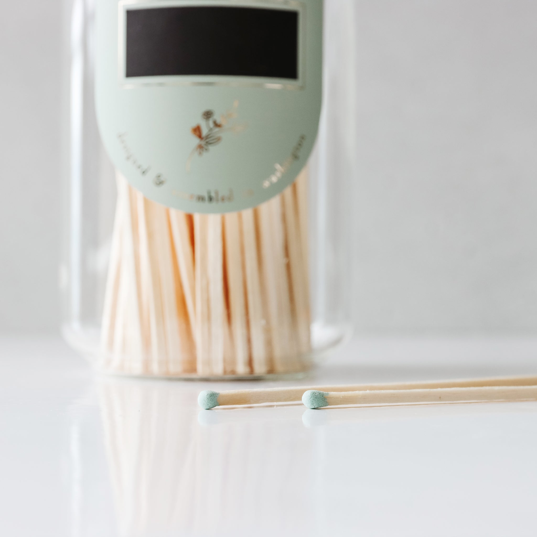 Sage Green Fireplace Match Jar