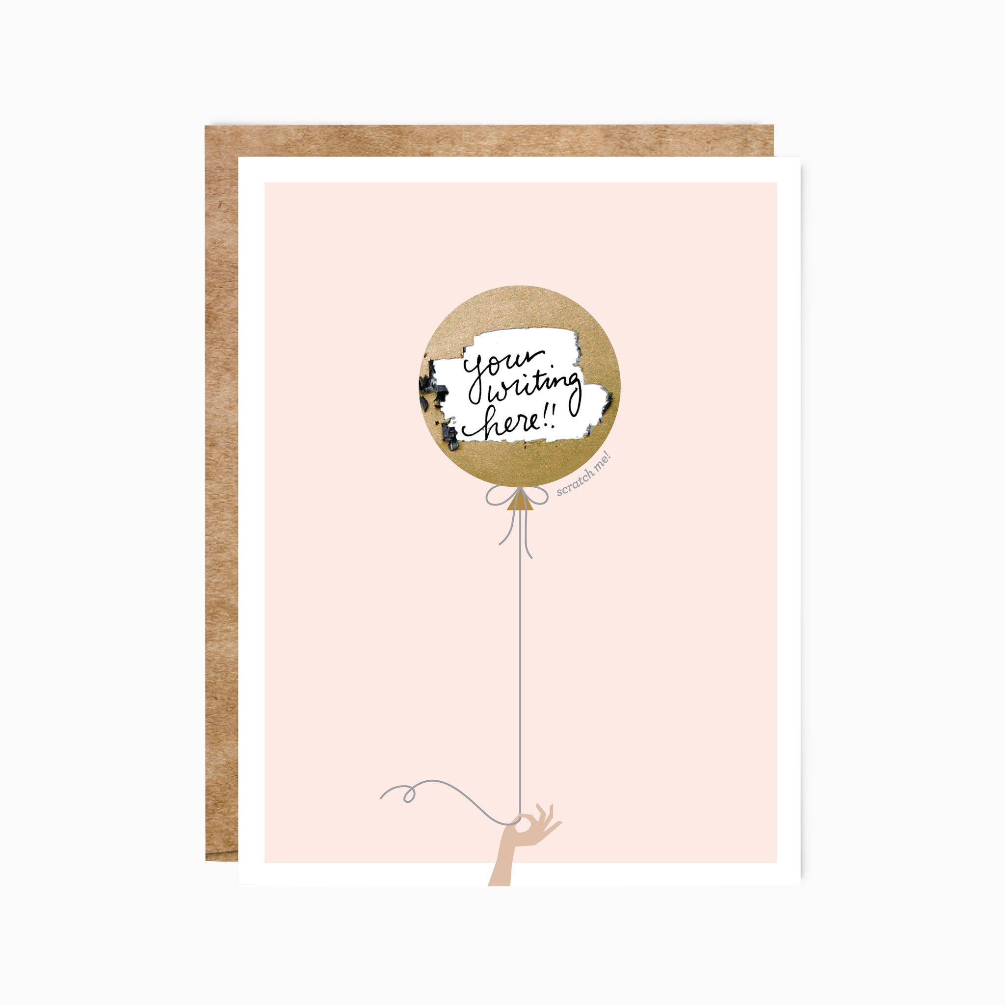 Pink & Gold Balloon Scratch-off Card