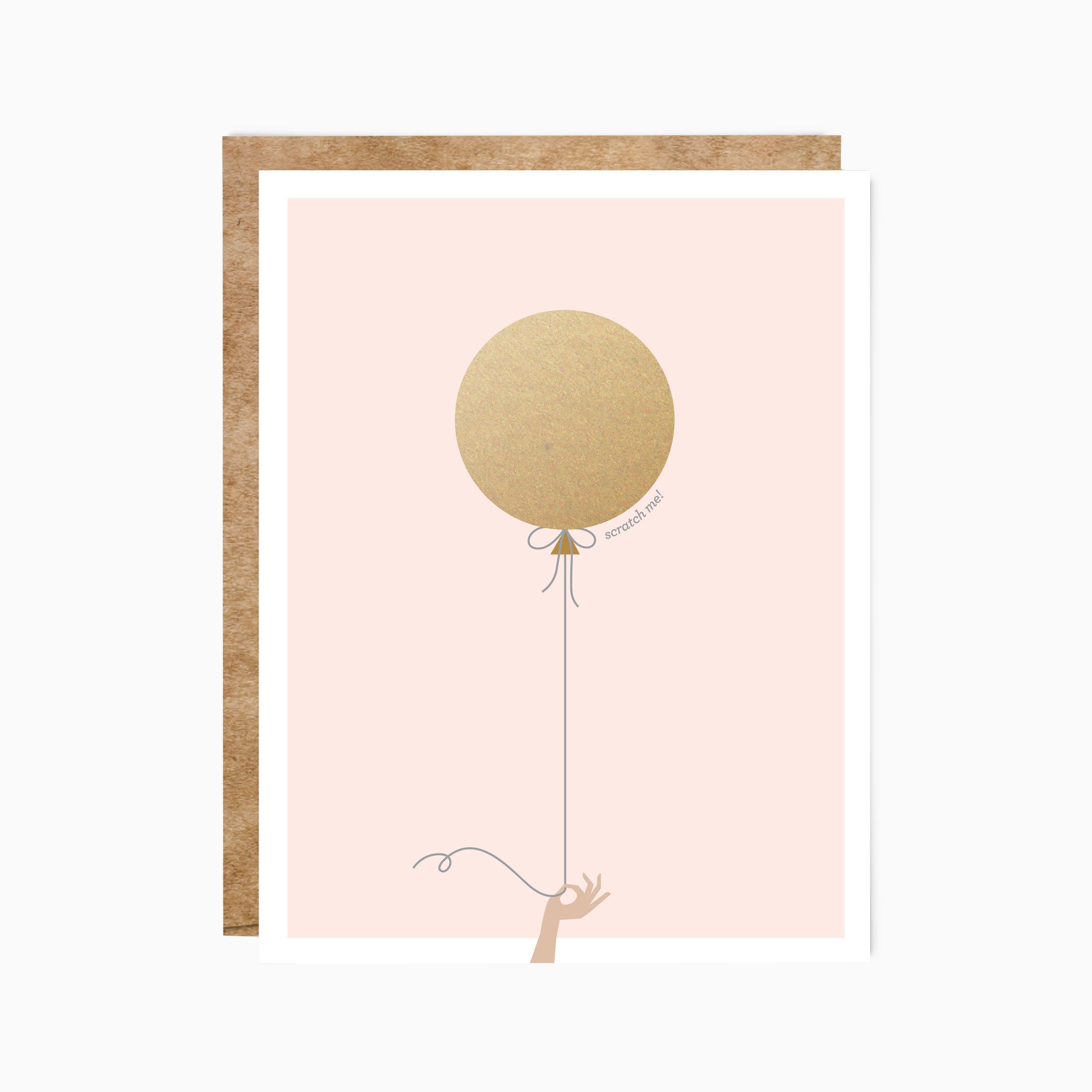 Pink & Gold Balloon Scratch-off Card