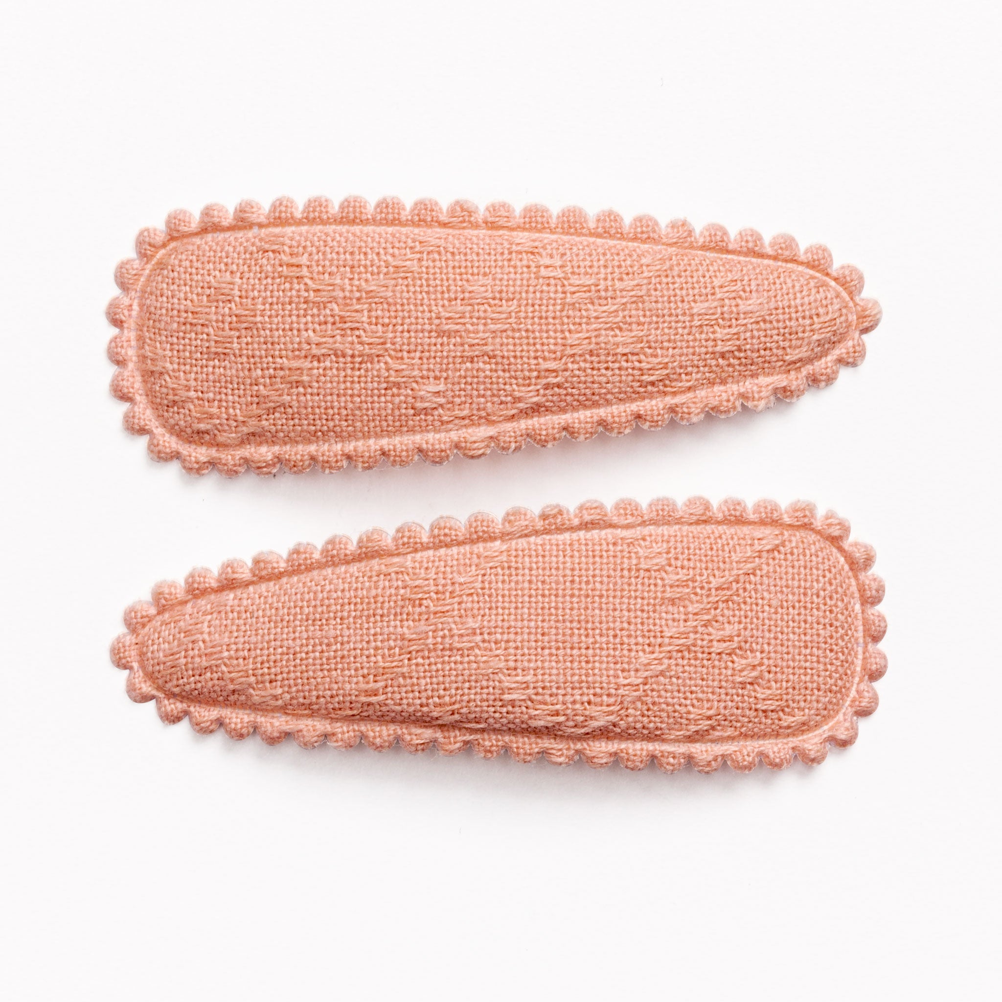 Pink Crossed Diamond Raised Stitch Hair Clips